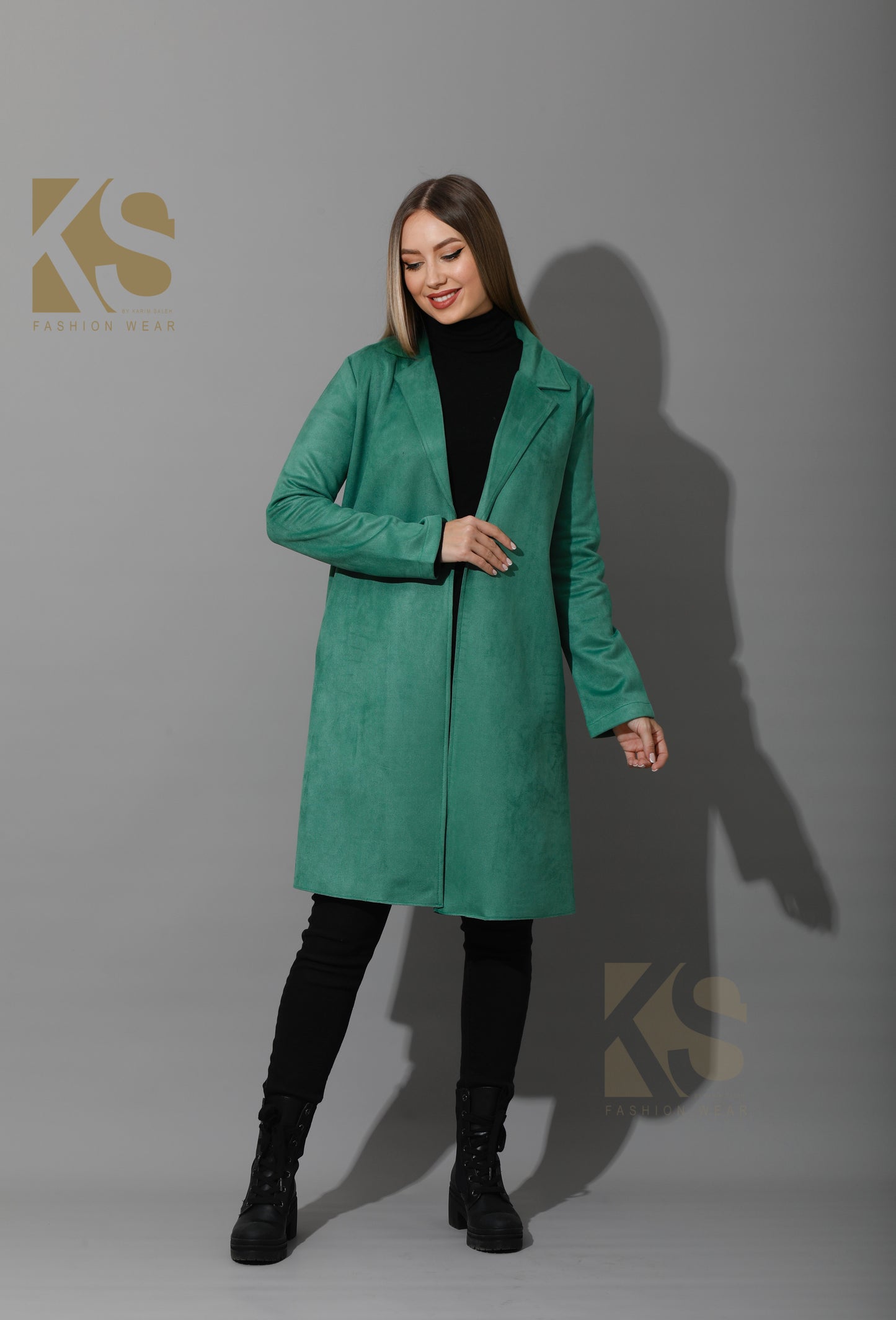 Open Front Cardigan - Green