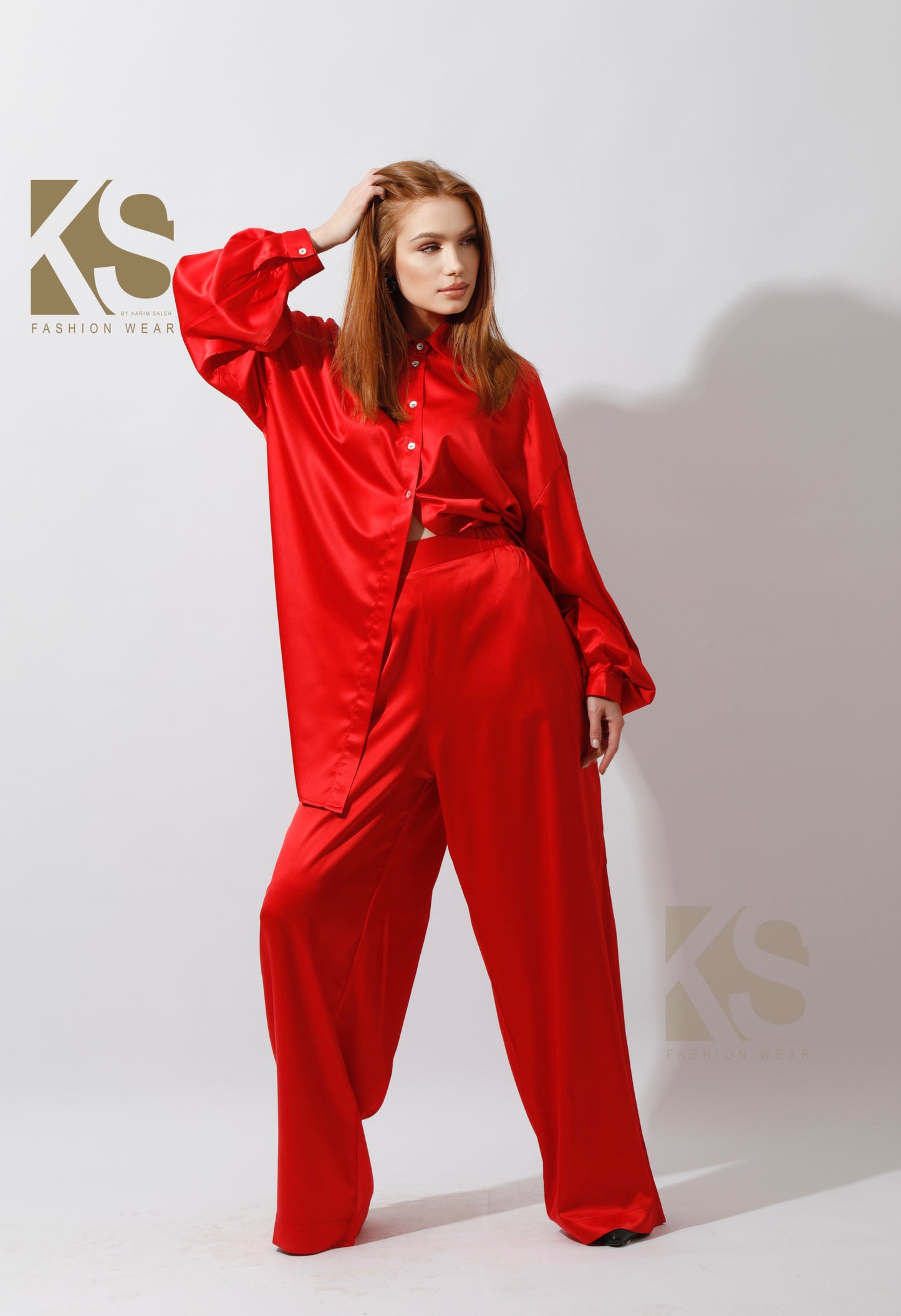 Co-ord Satin Set - Red