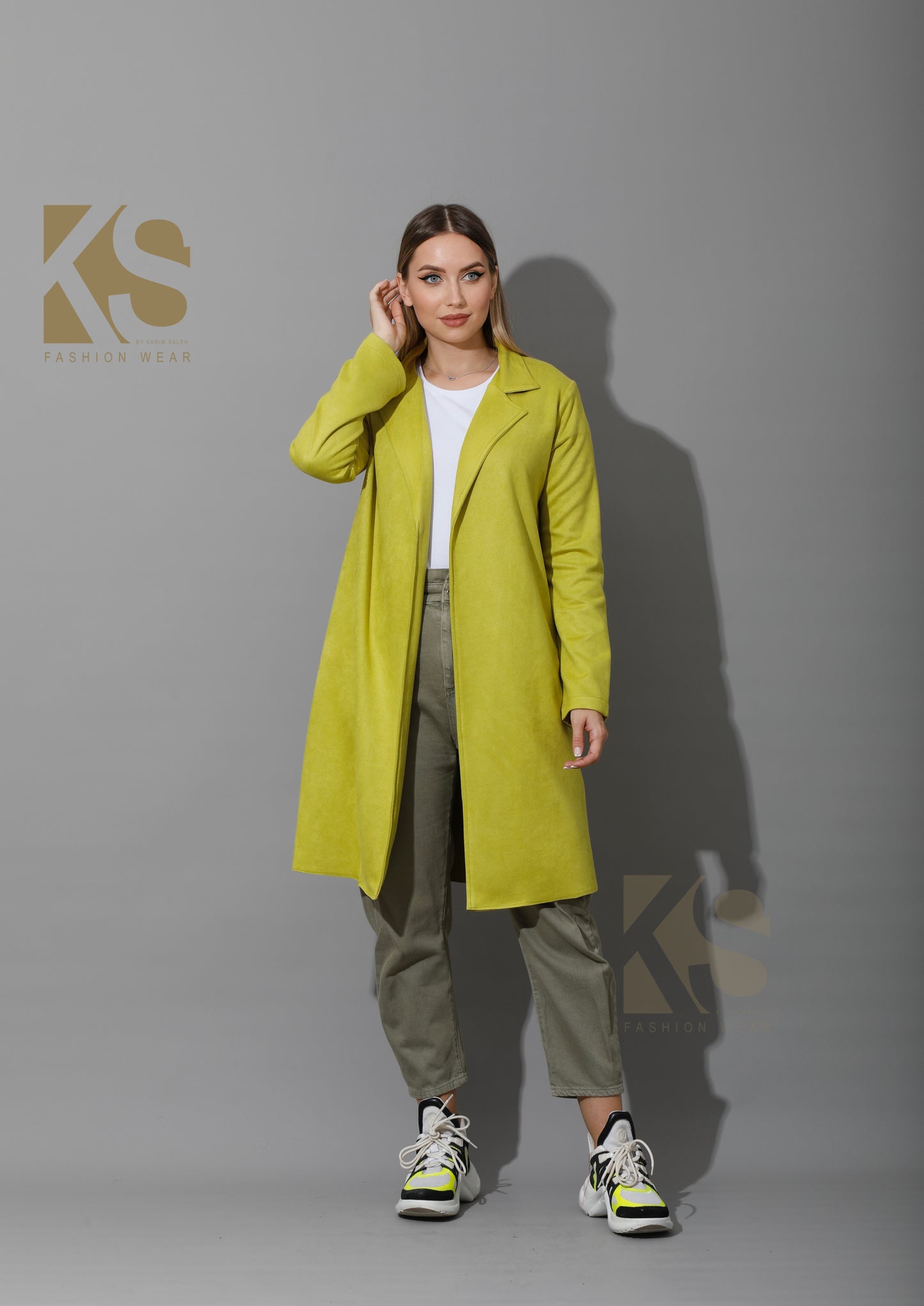 Open Front Cardigan - Lime Green