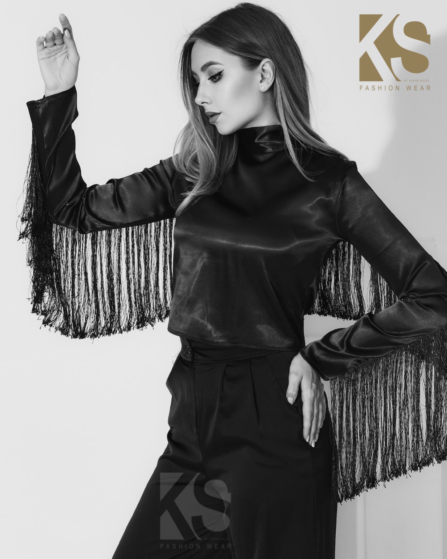 Fringed Blouse - Black