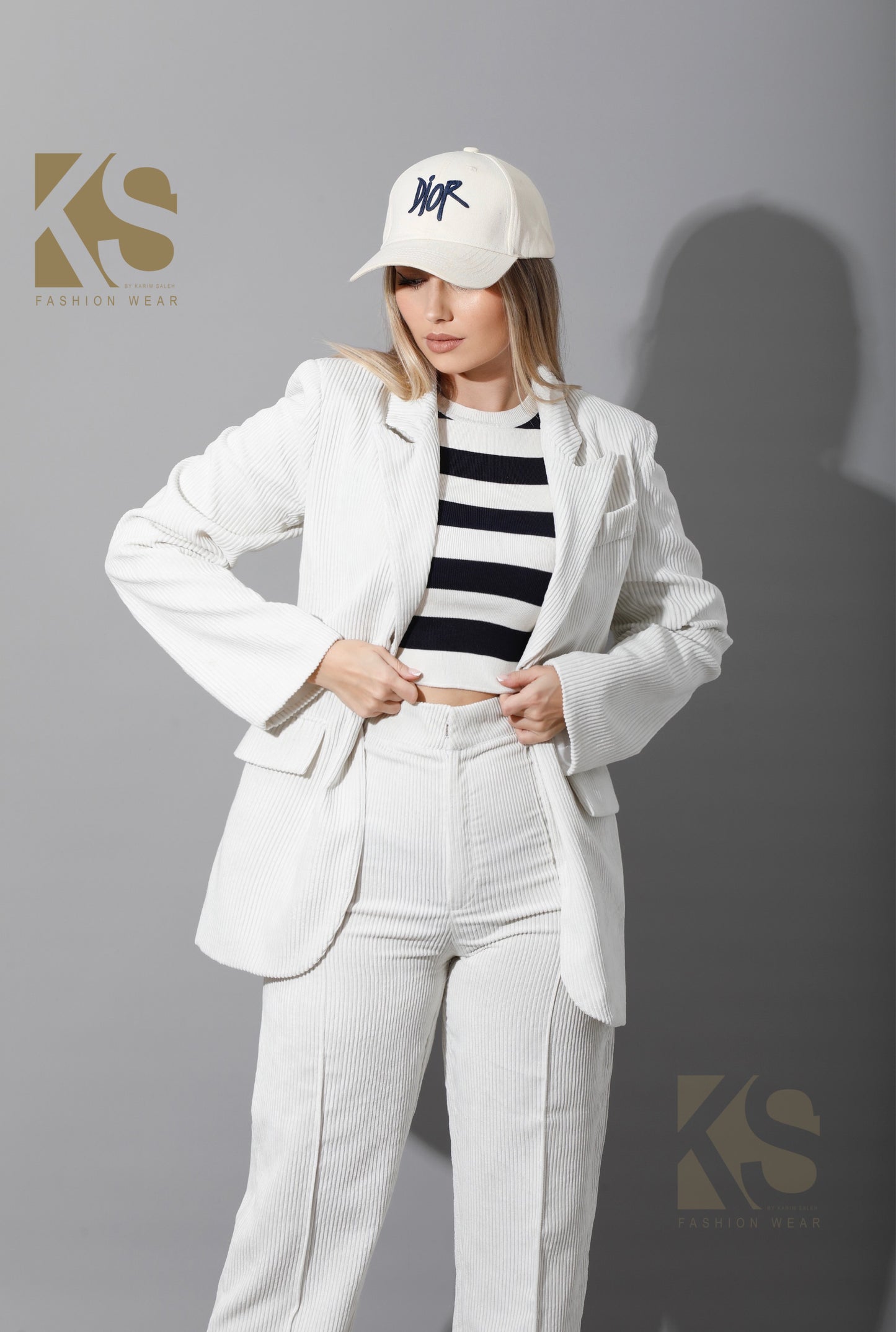 Tailored Oversized Suits - White Velvet
