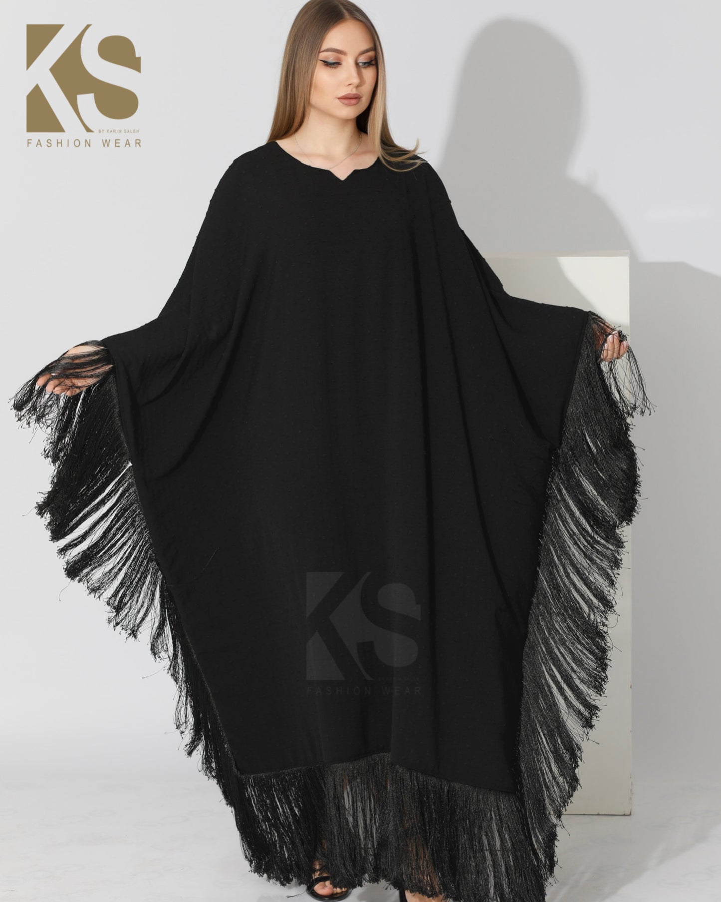 Fringed Maxi Dress - Black