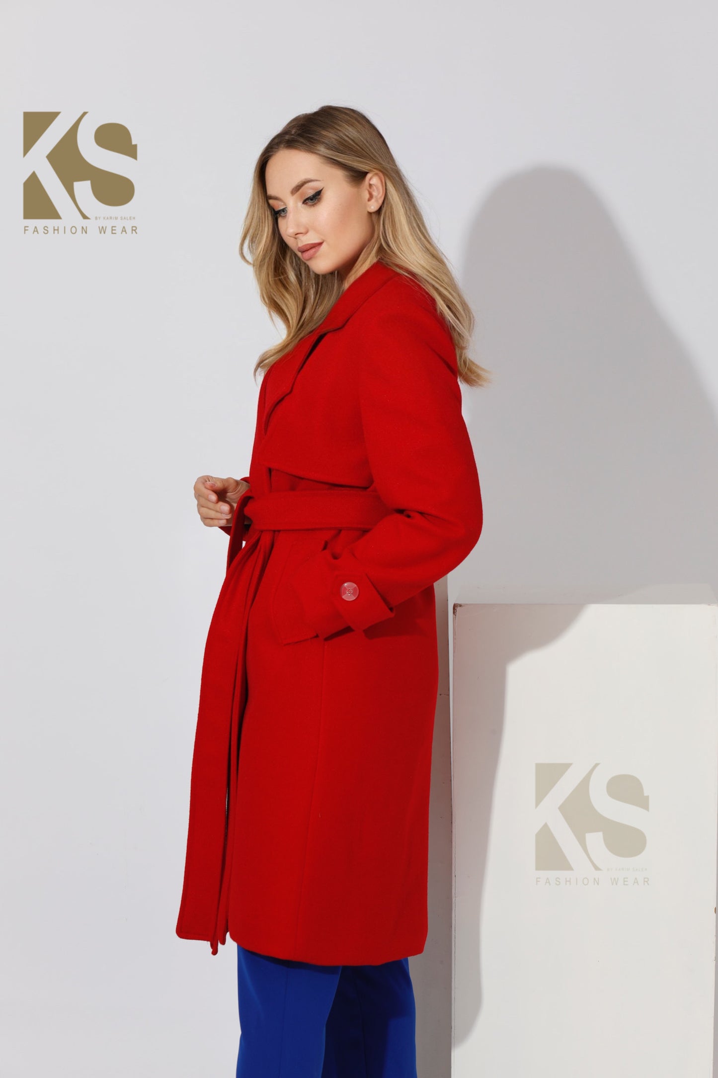 Wrapped Belted trench Coat - Red