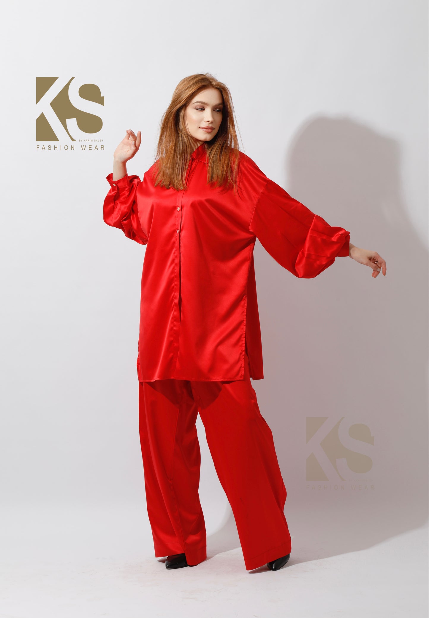 Co-ord Satin Set - Red