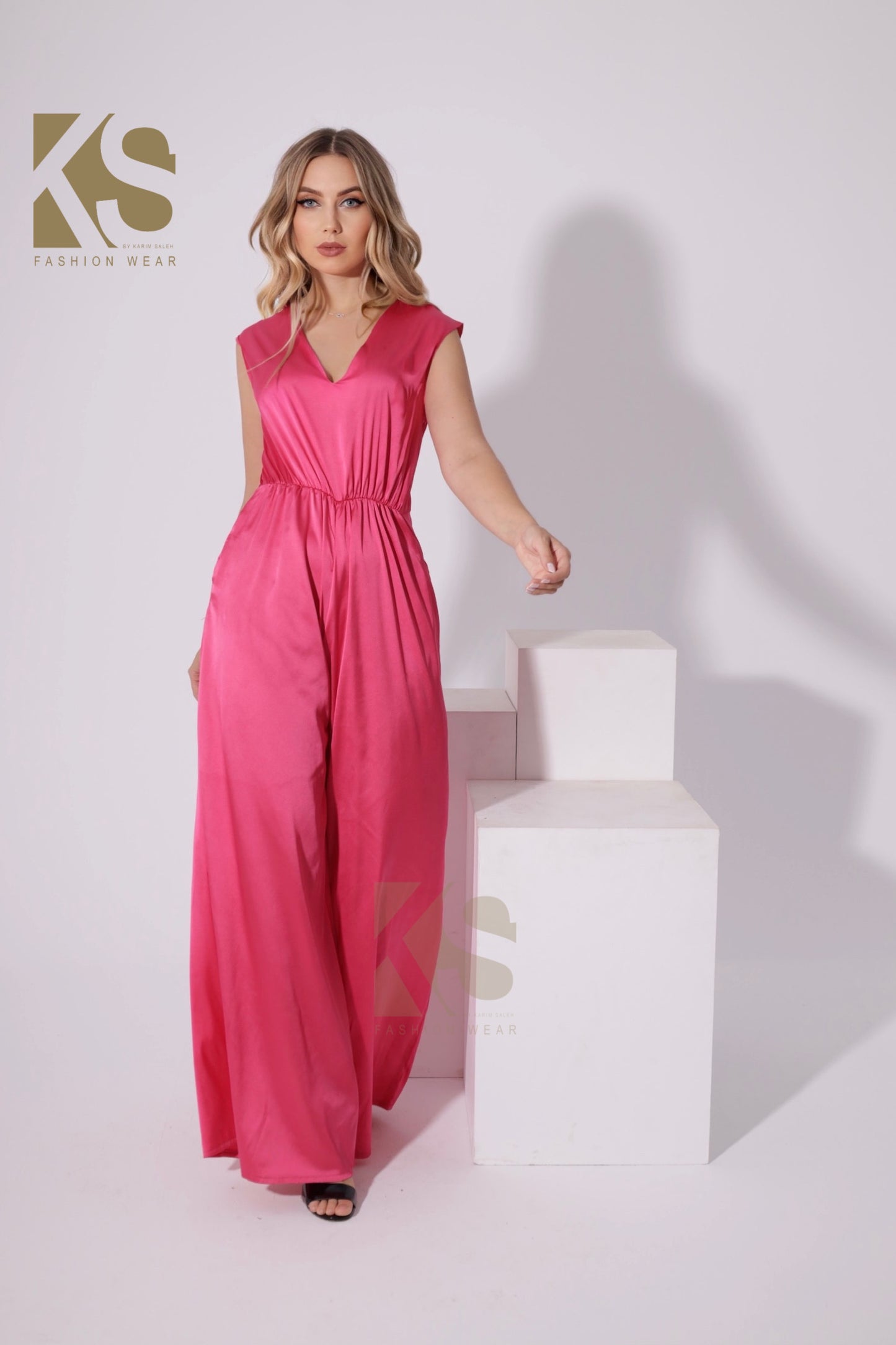 Flared Jumpsuit - Barbie Pink