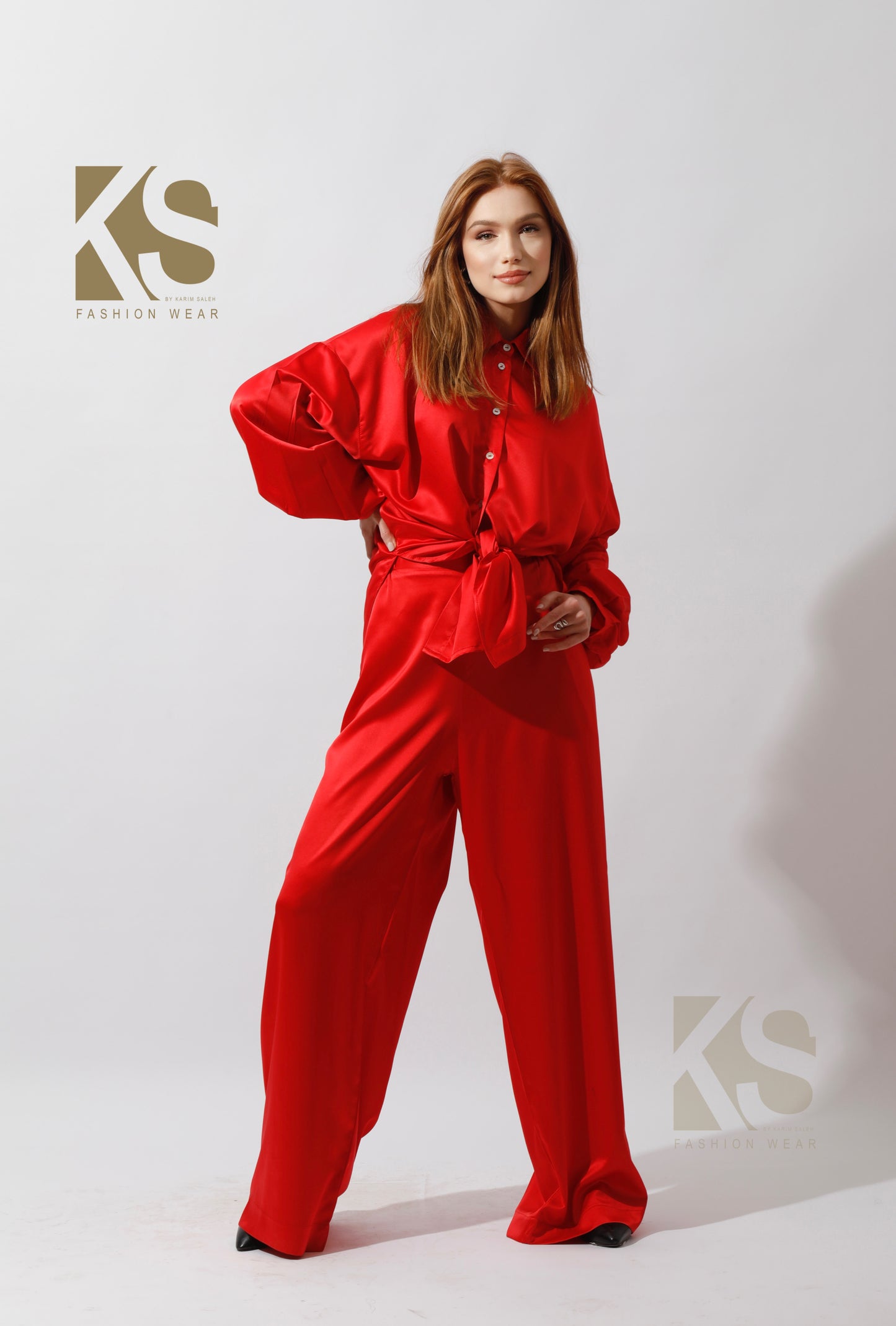 Co-ord Satin Set - Red