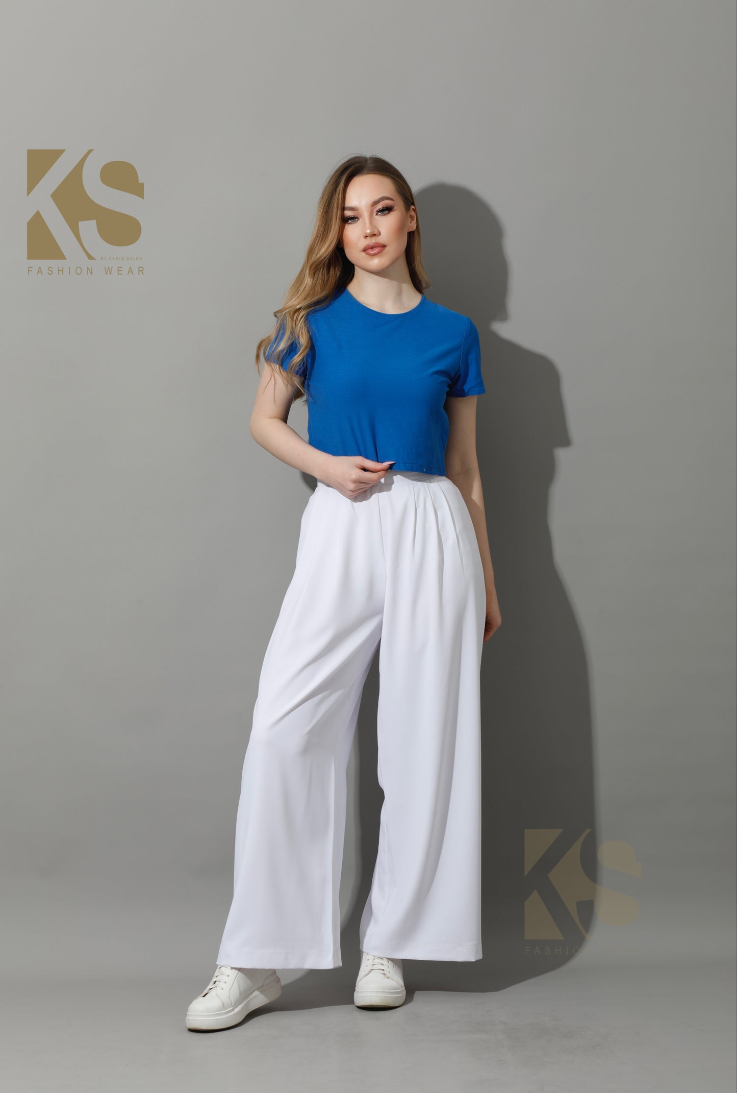 Straight Fit Trousers - White