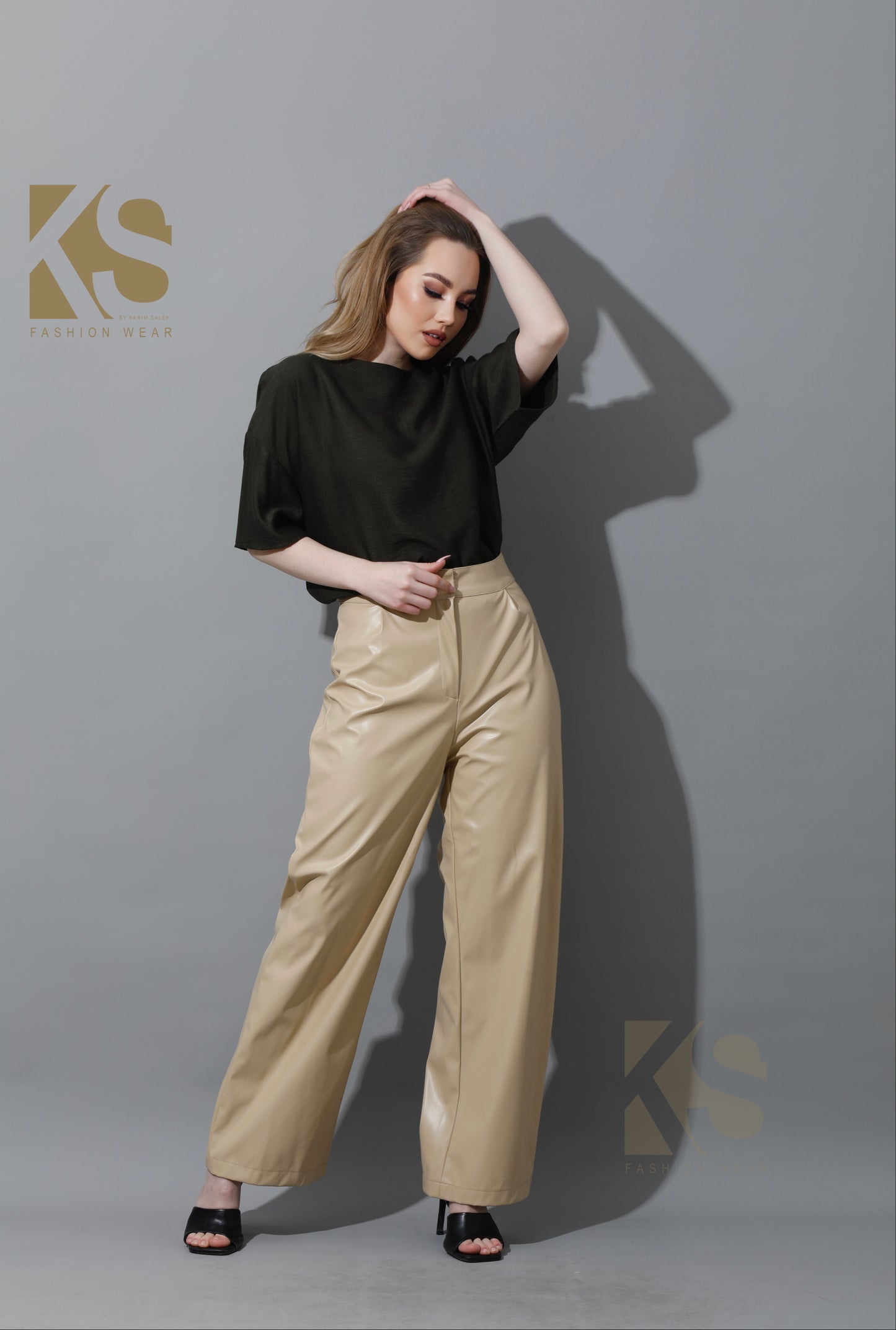 Blouse With Half Sleeves - Olive