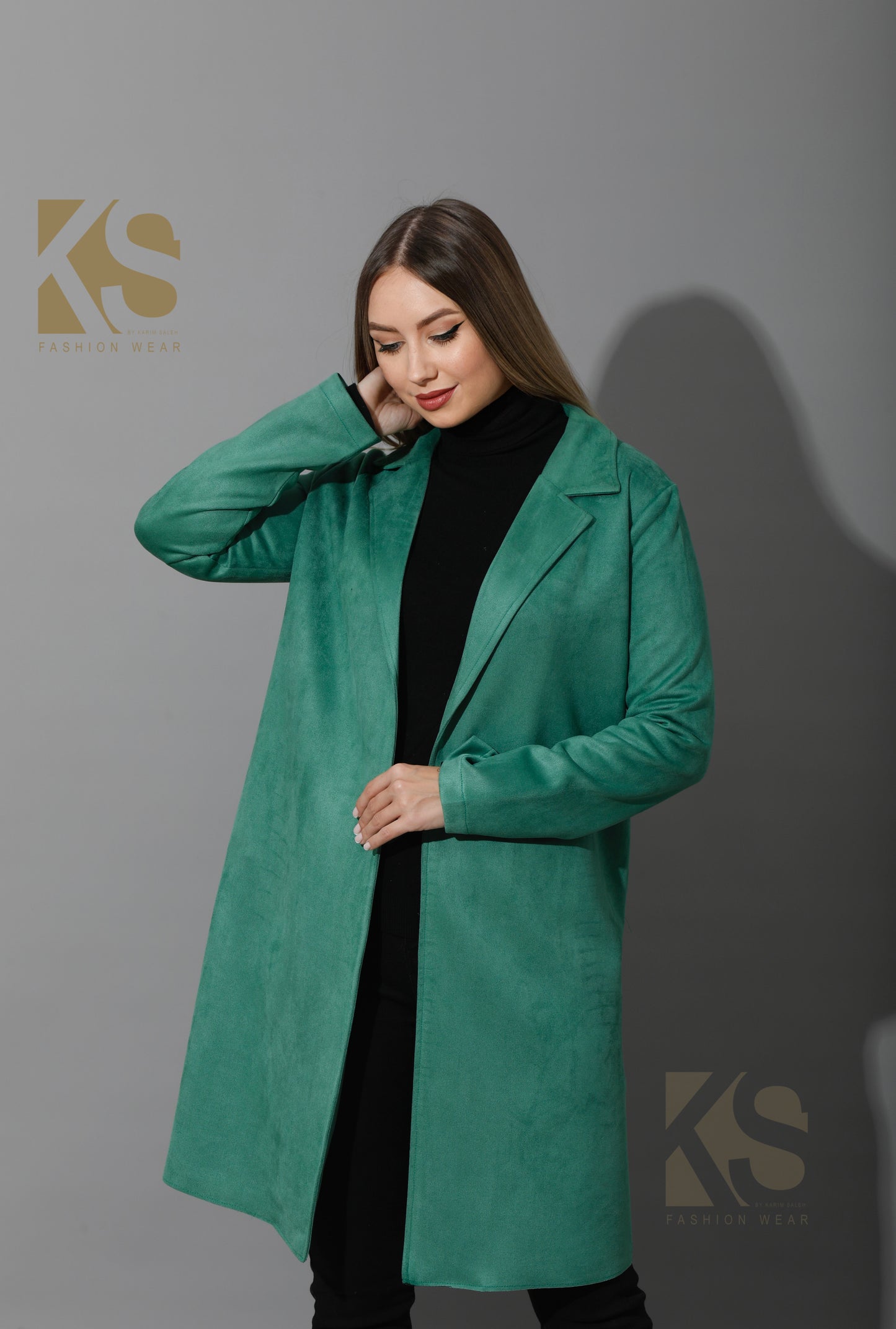 Open Front Cardigan - Green
