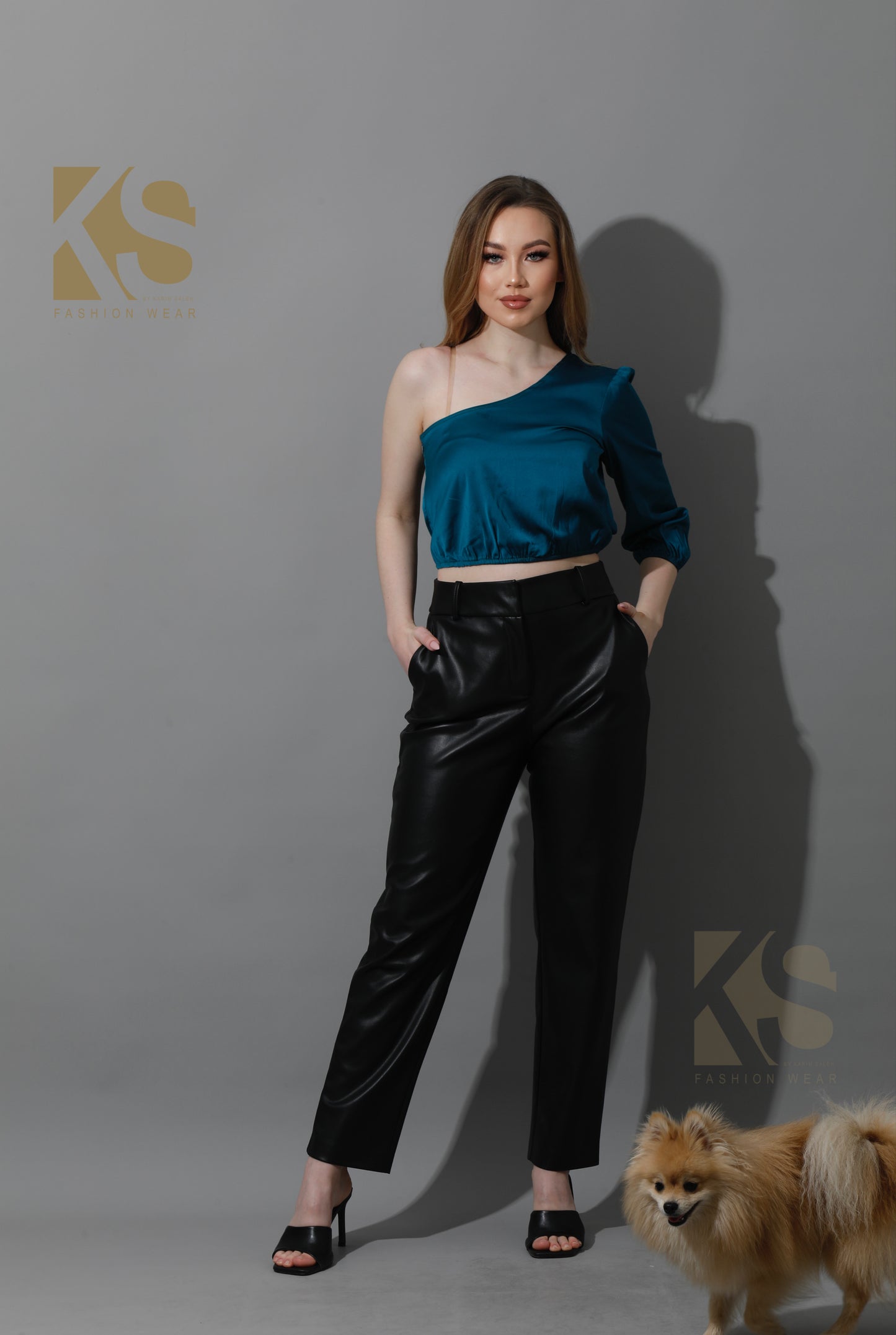 One Shoulder Blouse - Dark Green