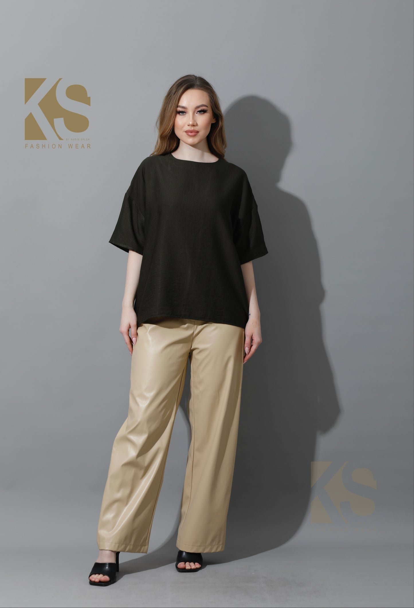 Blouse With Half Sleeves - Olive