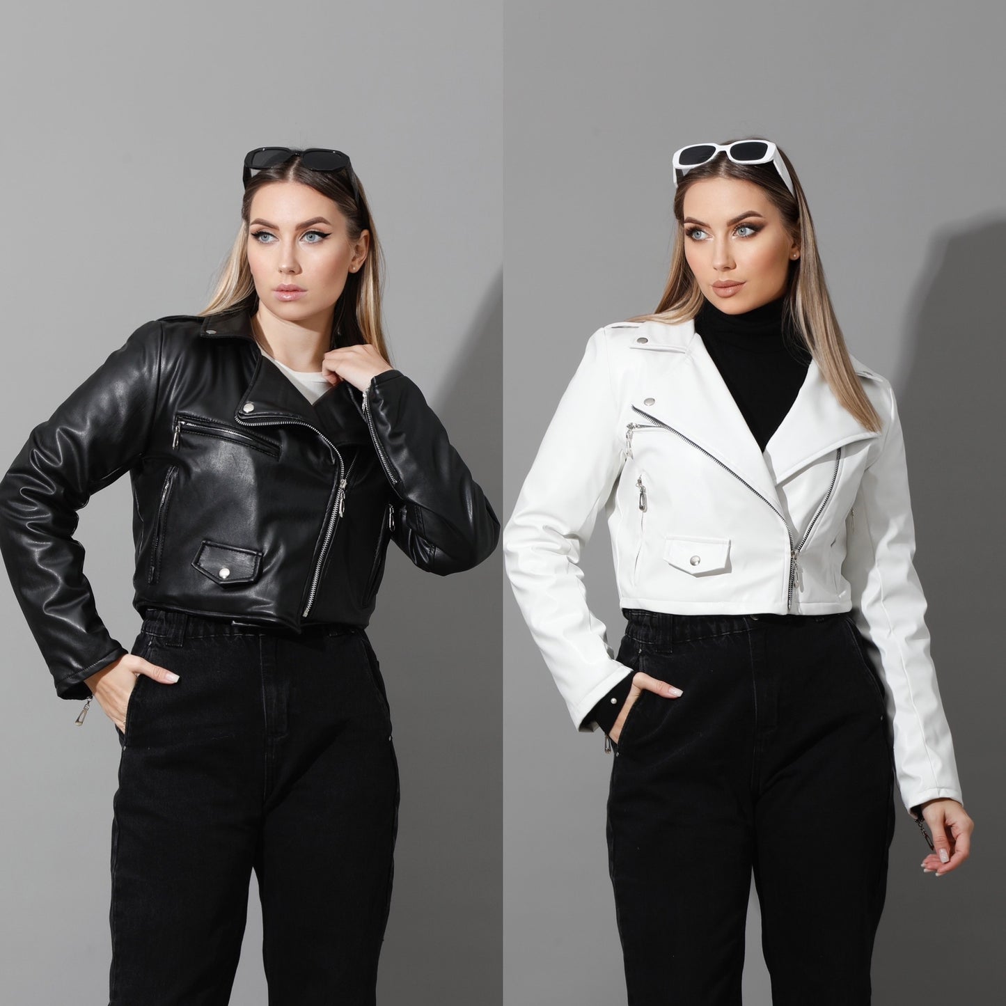 Leather Biker Jacket - Black