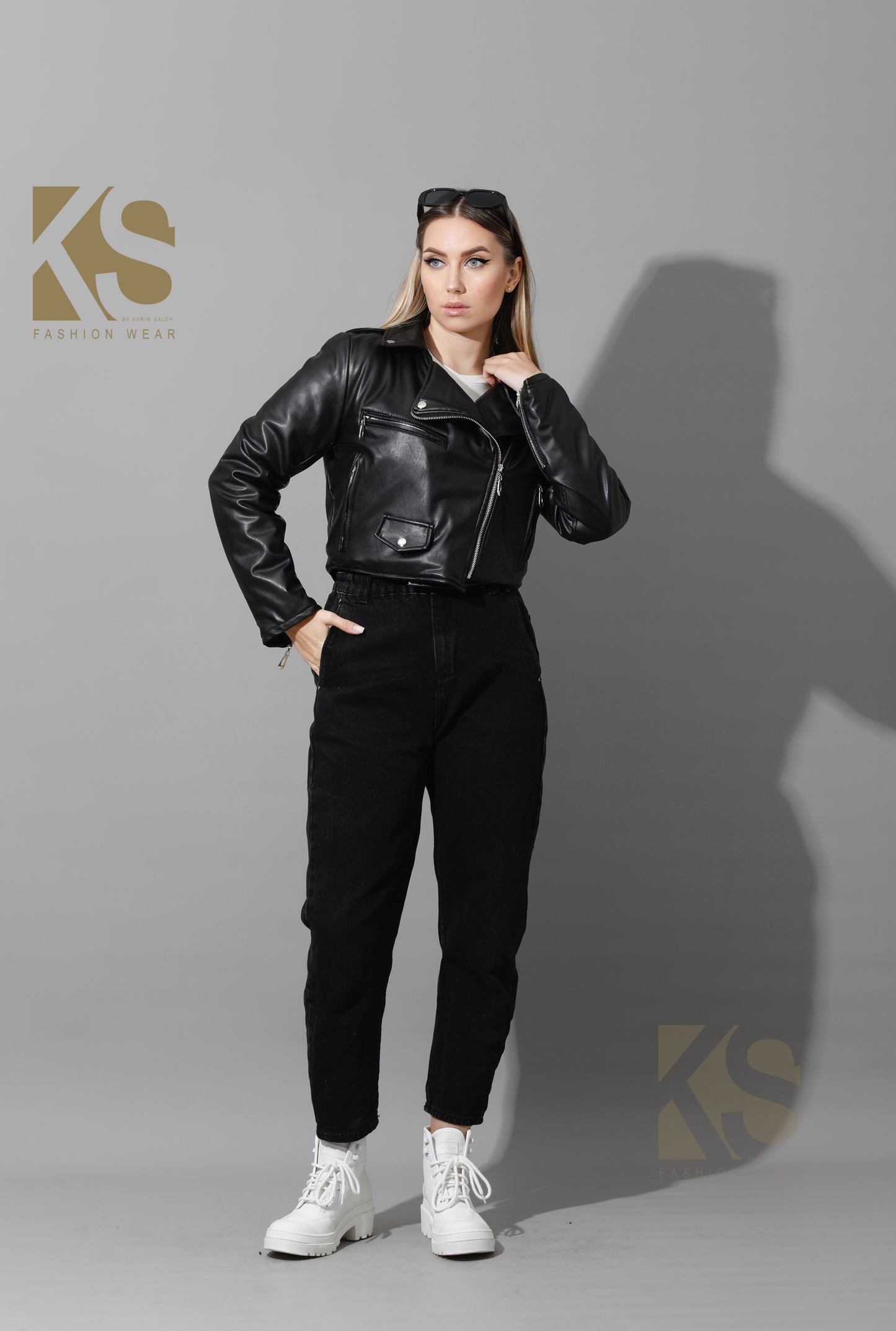 Leather Biker Jacket - Black