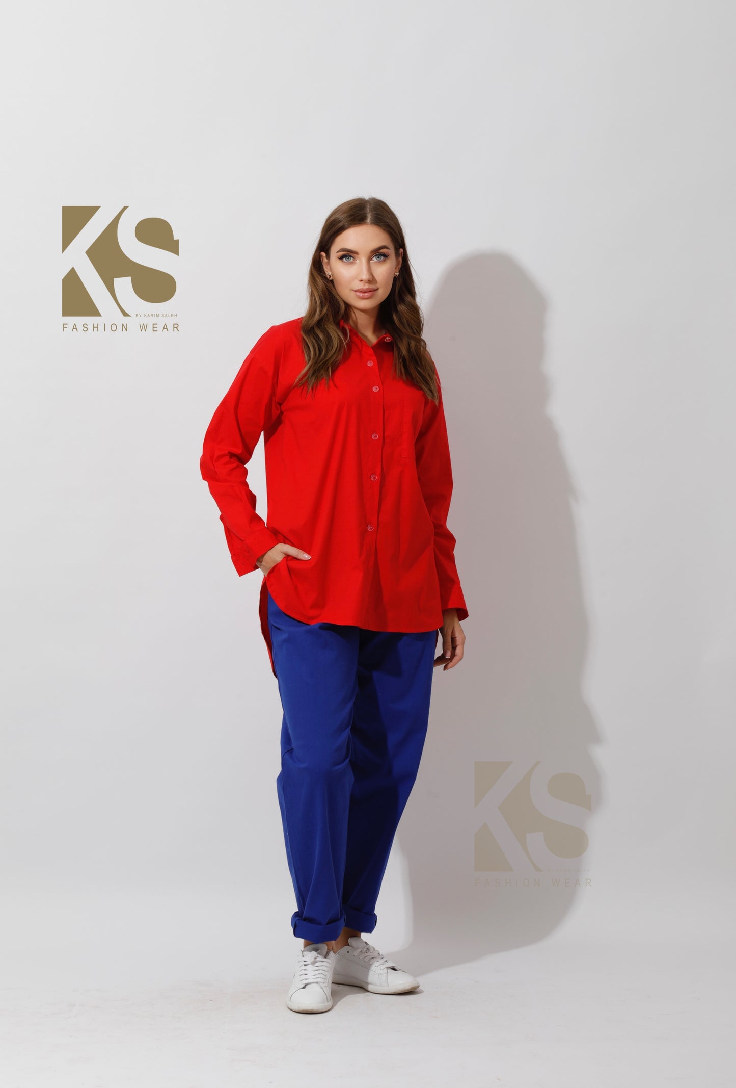 Buttons Back Shirt - Red