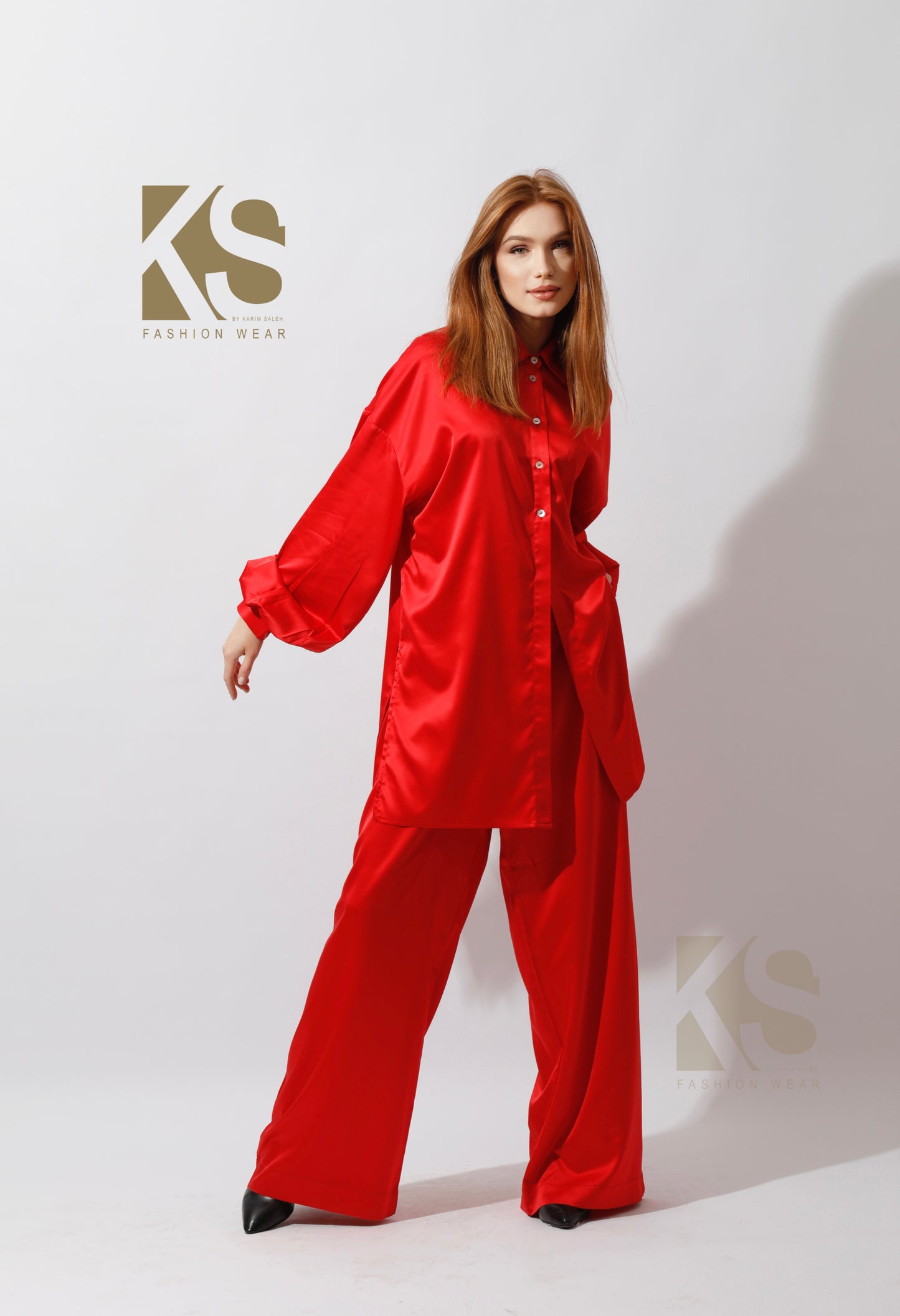 Co-ord Satin Set - Red