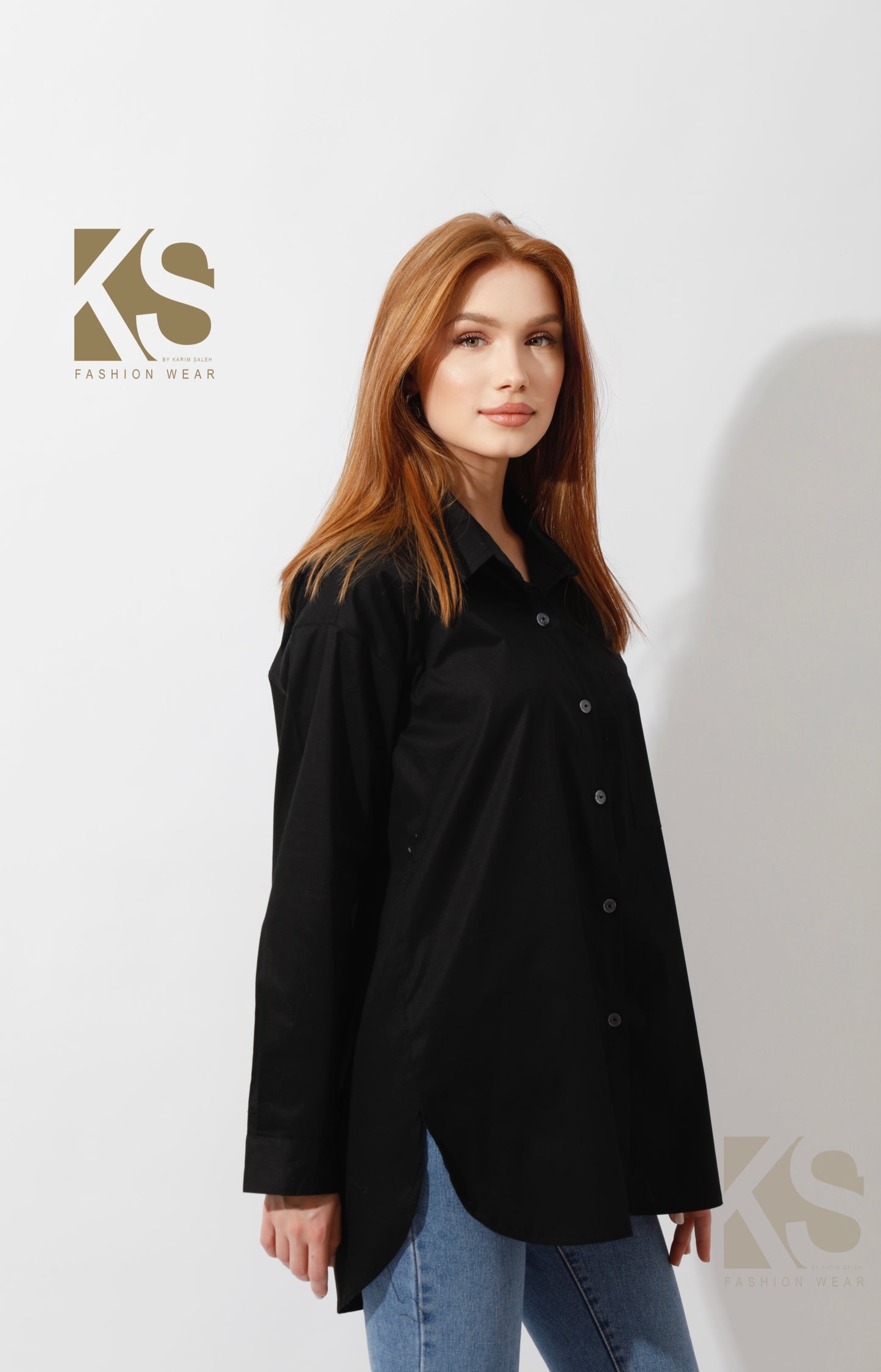 Buttons Back Shirt - Black