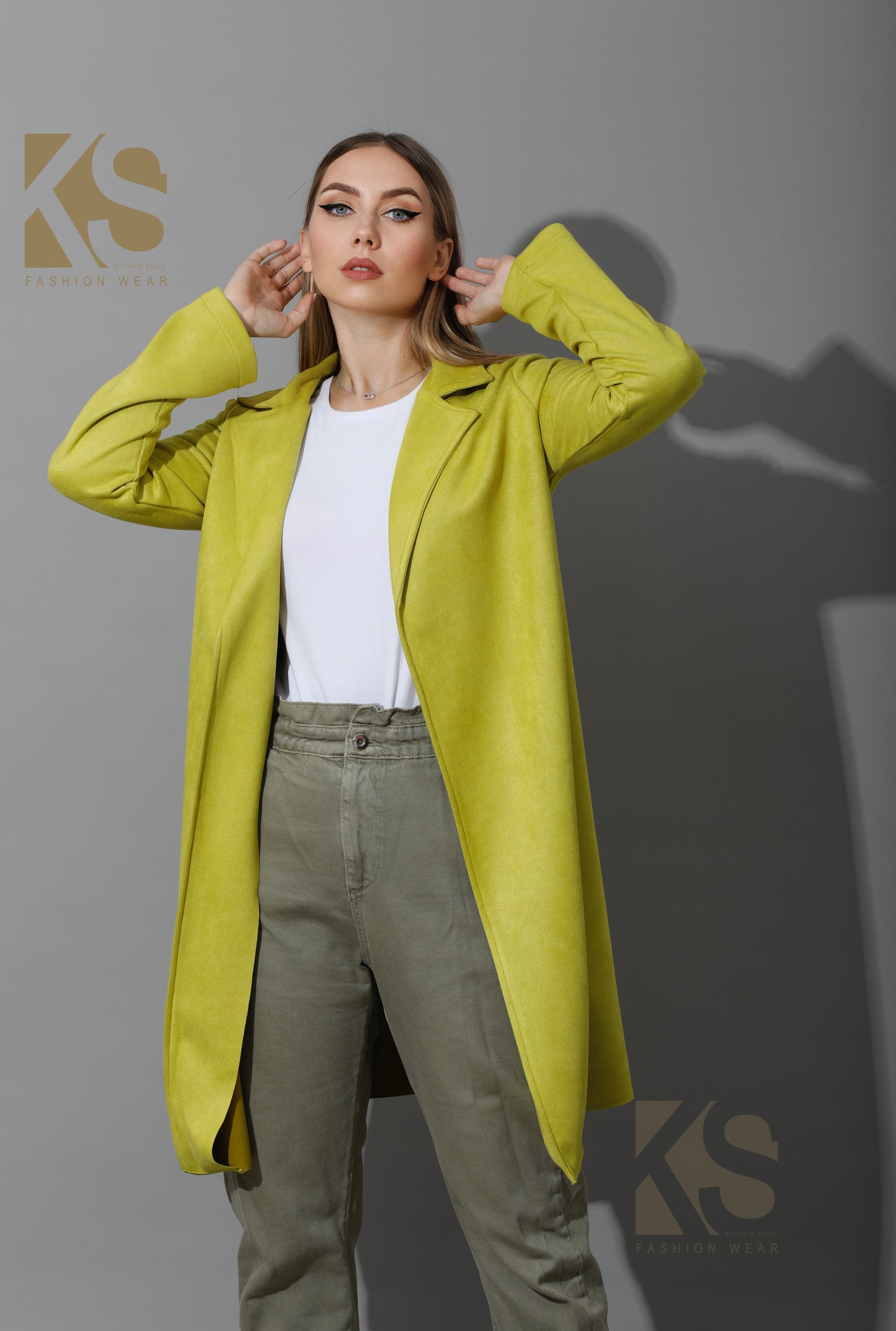 Open Front Cardigan - Lime Green