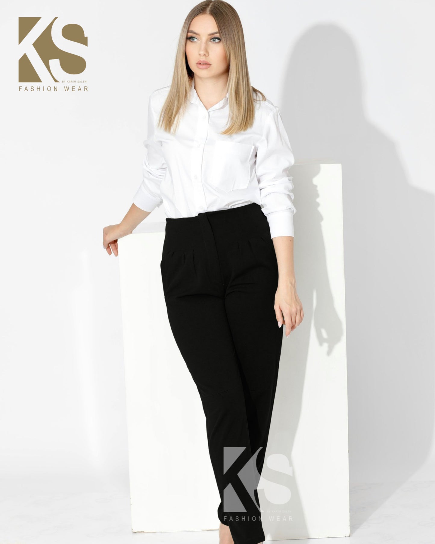 High Waist Trousers - Black