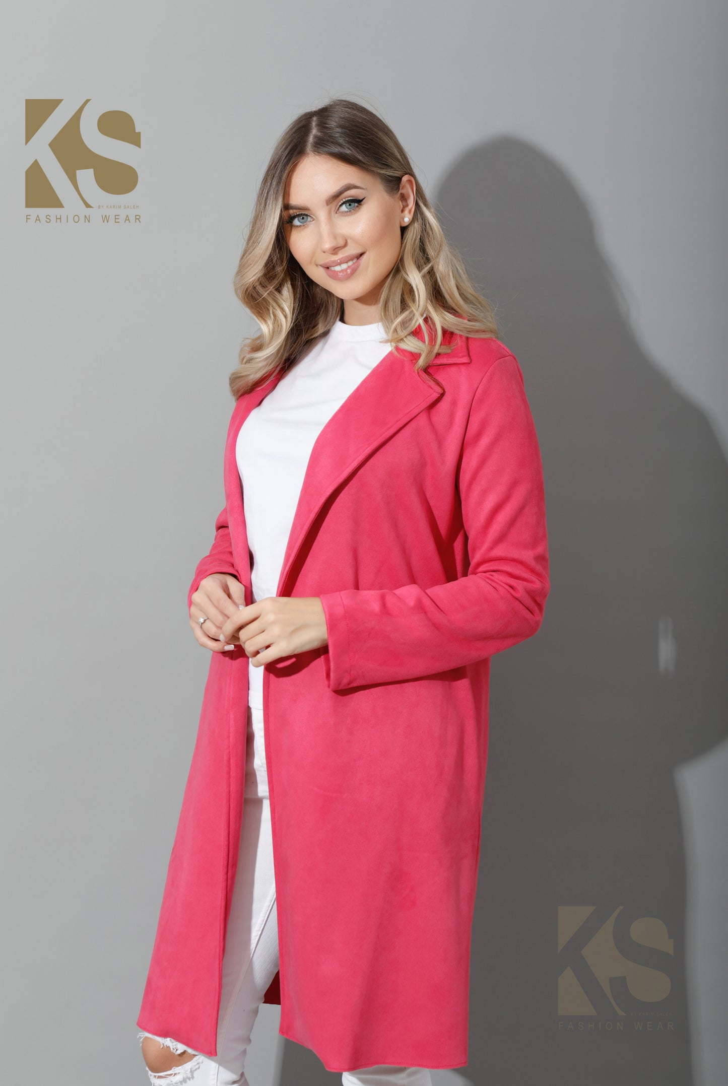 Open Front Cardigan - Barbie Pink