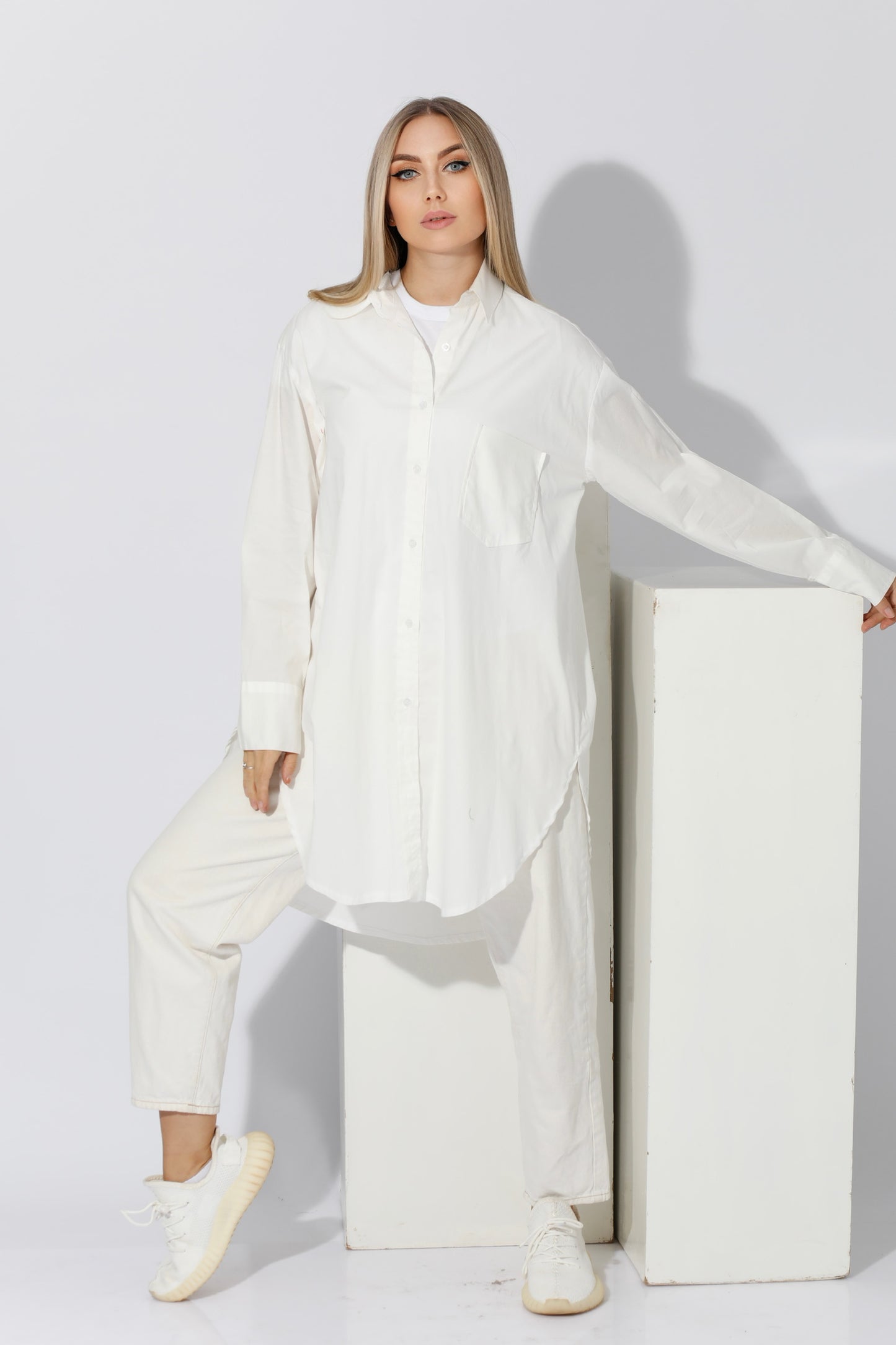 Oversized Shirt Dress - OffWhite