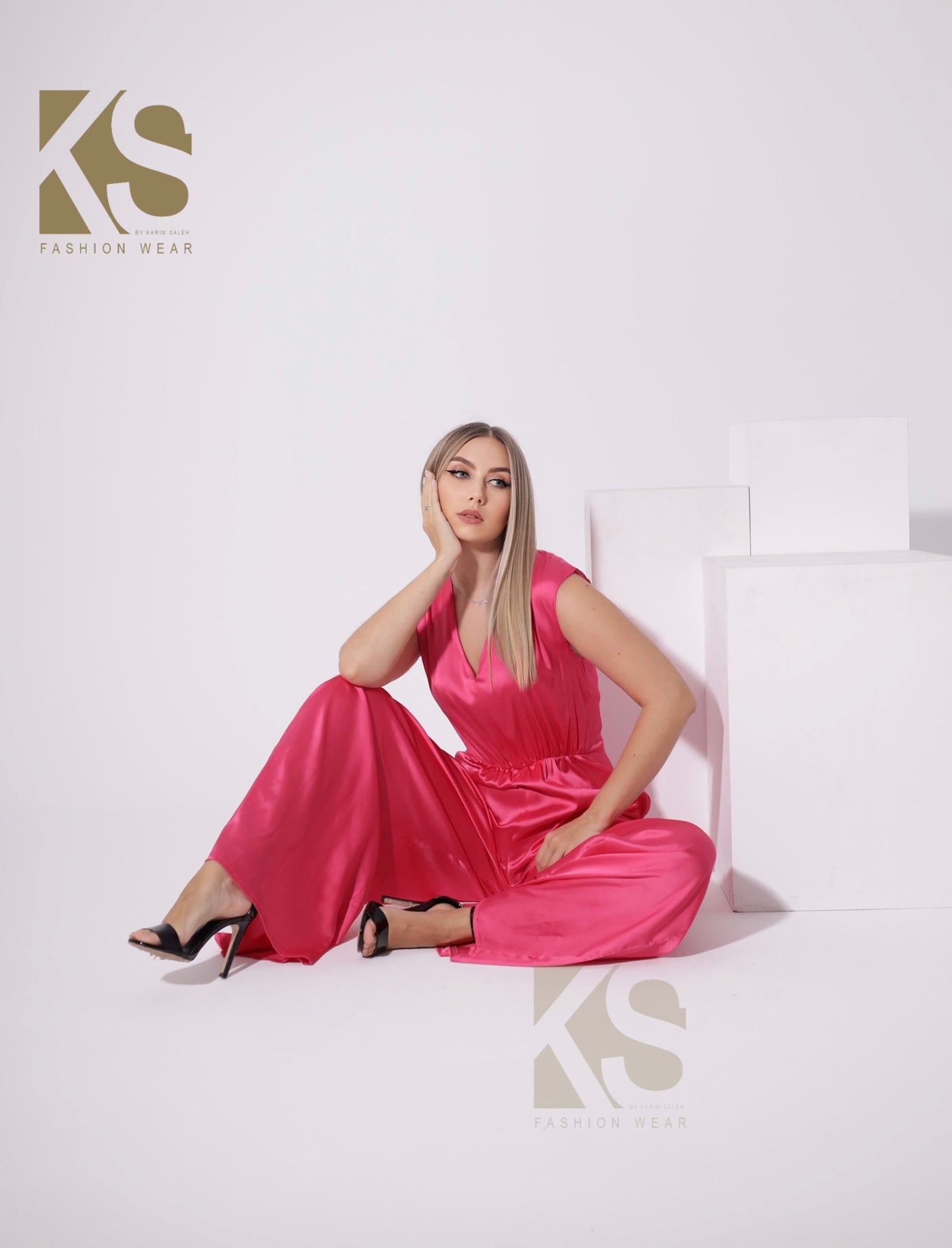 Flared Jumpsuit - Barbie Pink