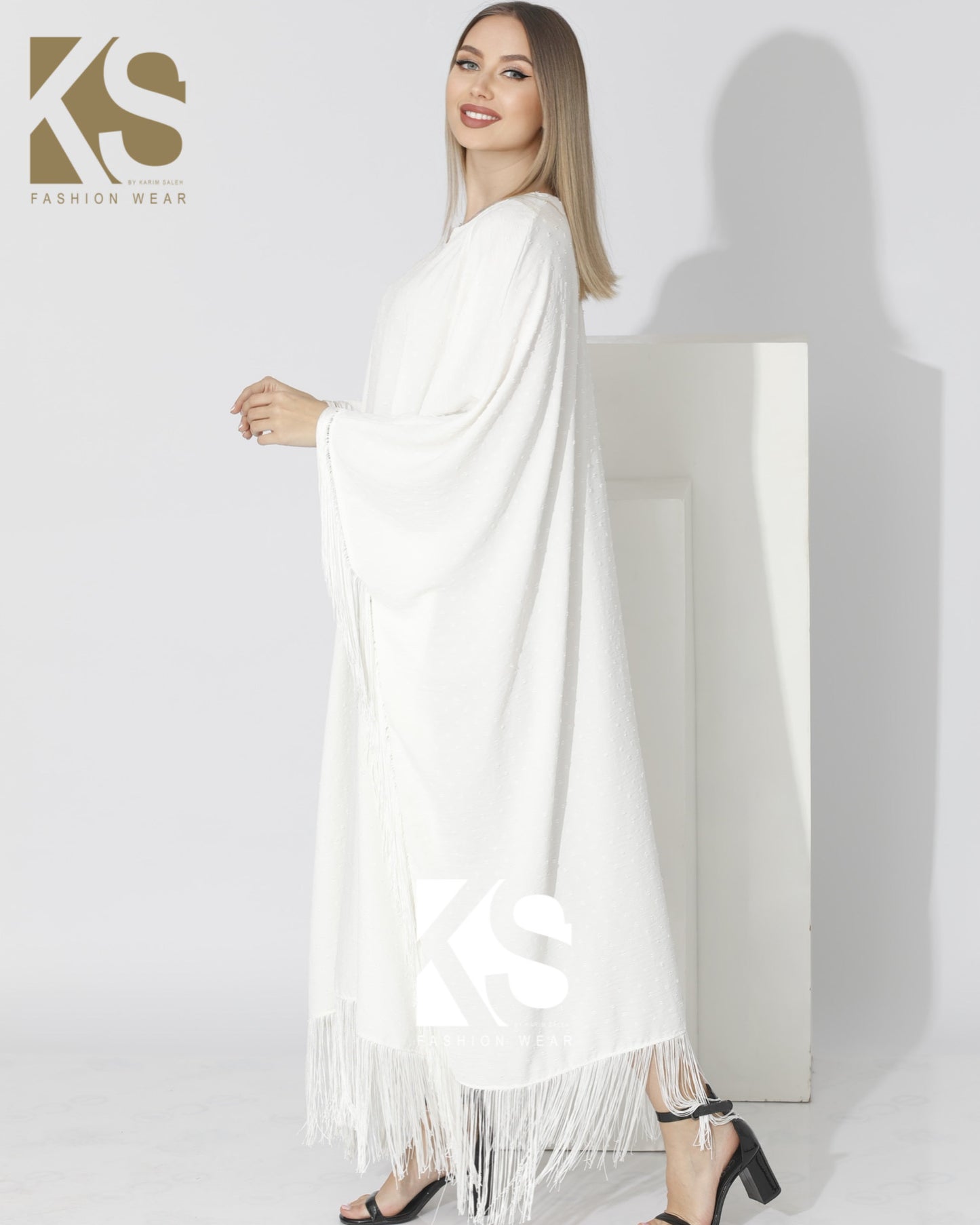 Fringed Maxi Dress - White