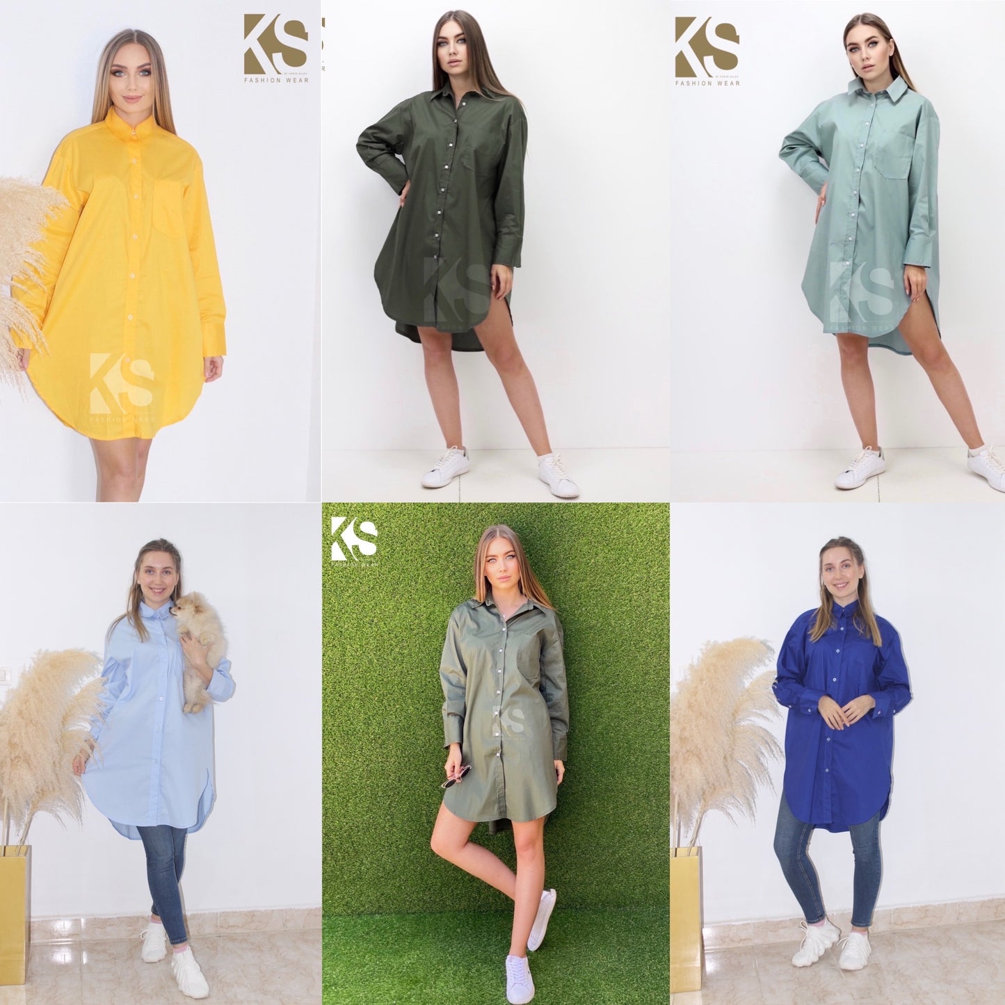 Oversized Shirt Dress - Orange
