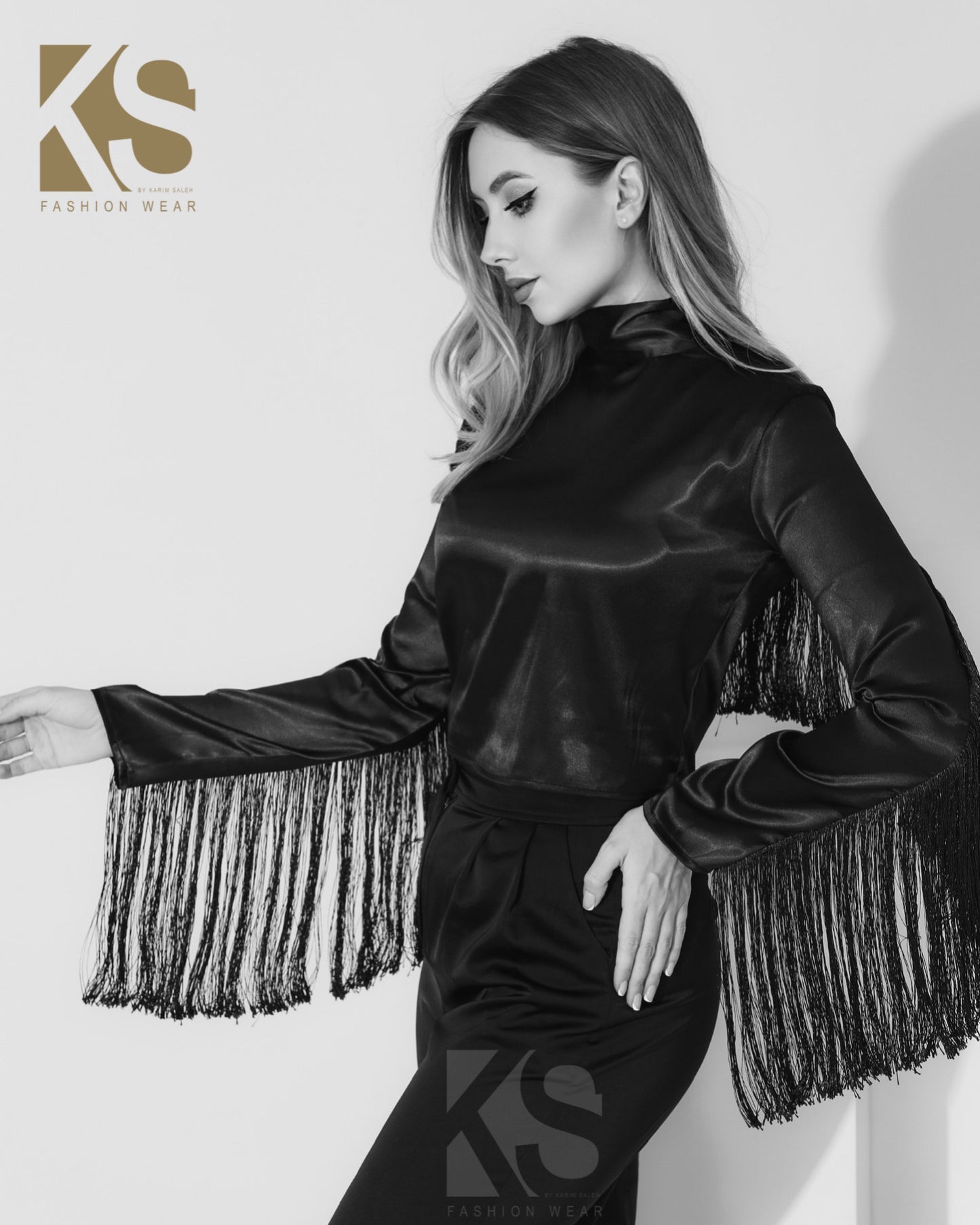 Fringed Blouse - Black