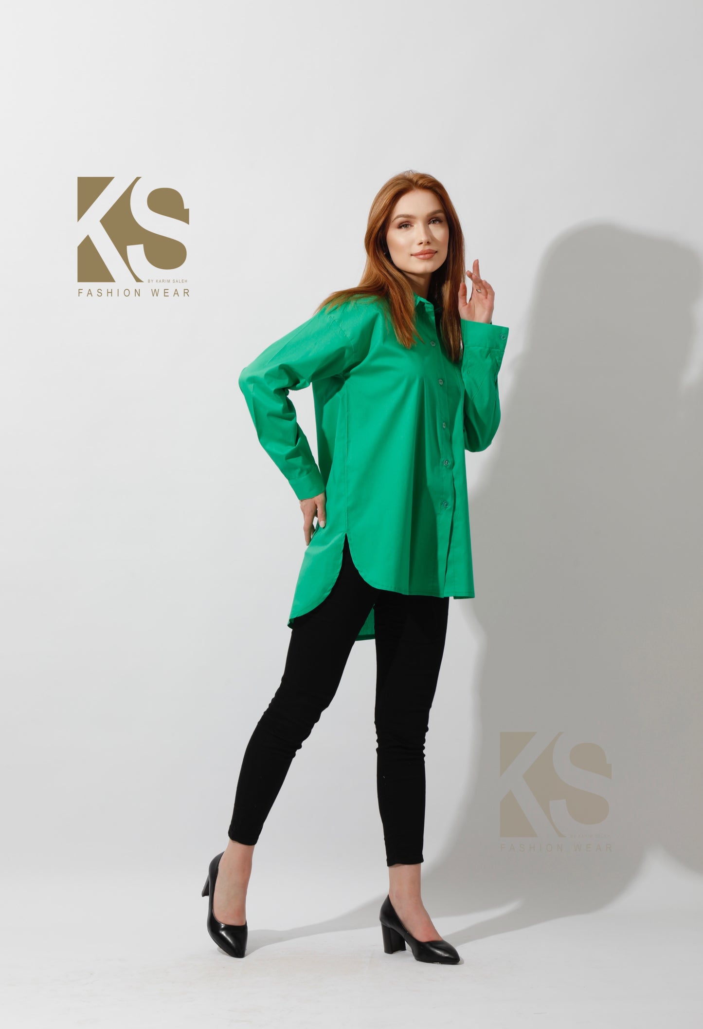 Buttons Back Shirt - Green