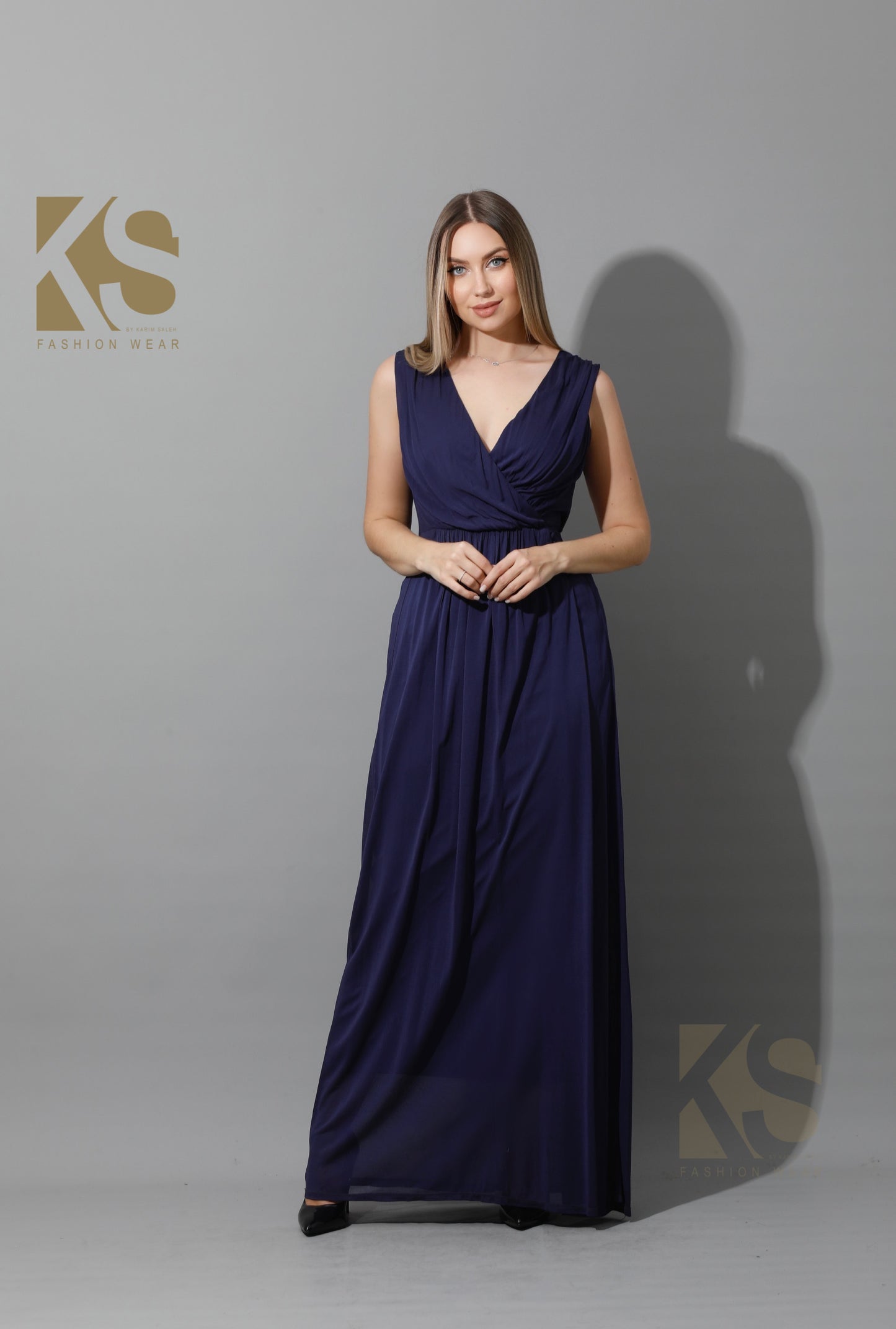 KOMA Designs : Chiffon Maxi Dress - Navy