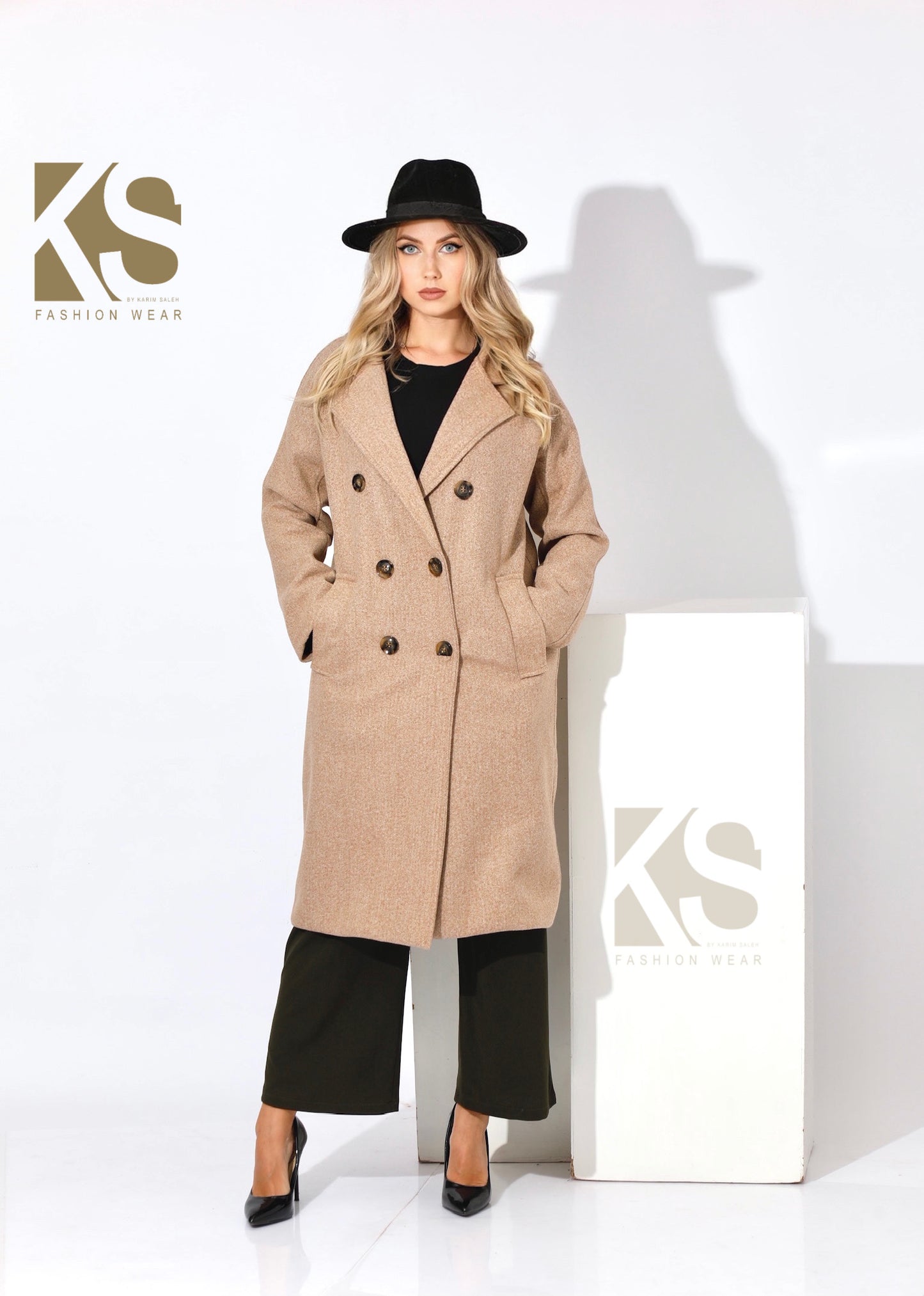 Double Breasted Coat - Beige