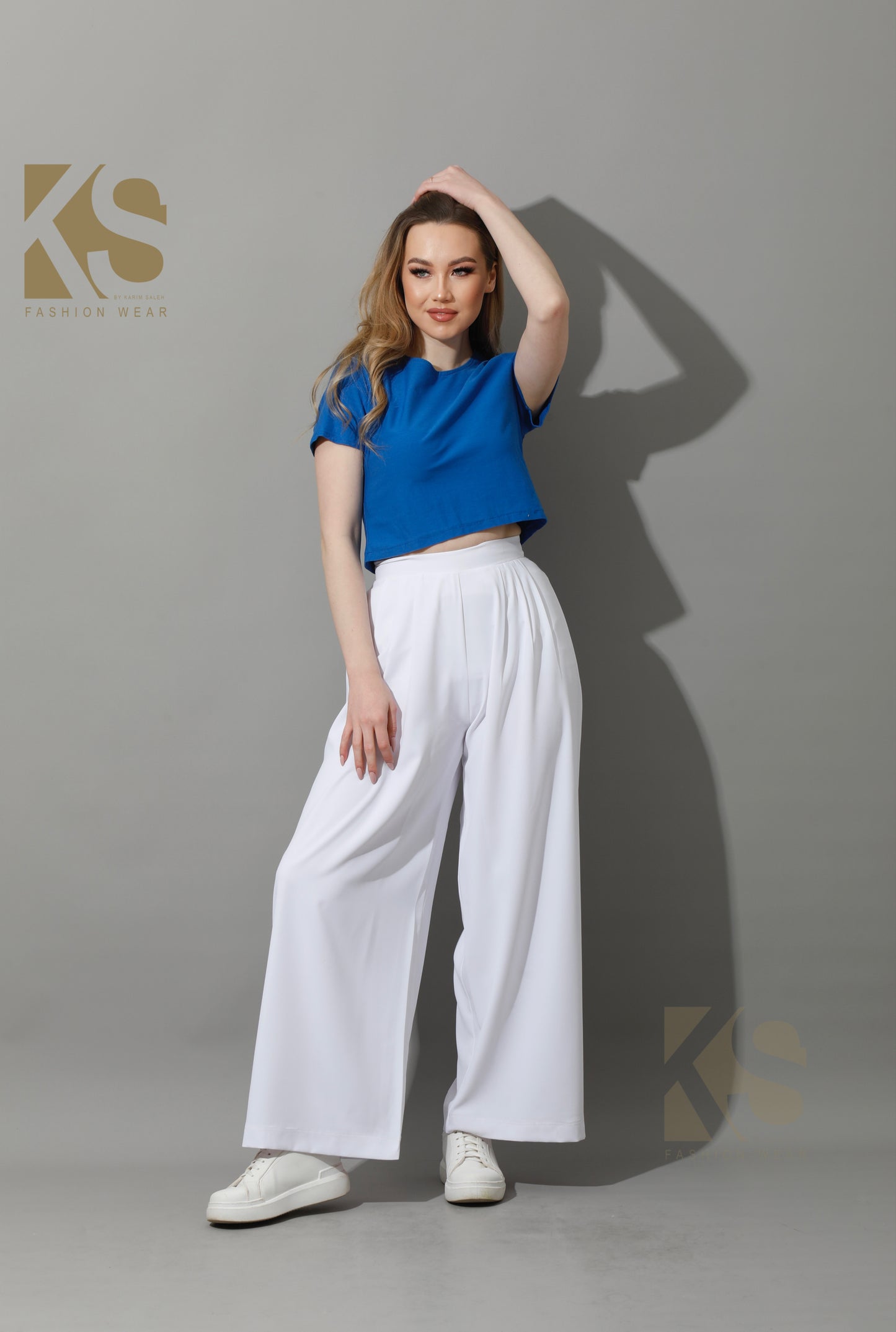 Straight Fit Trousers - White