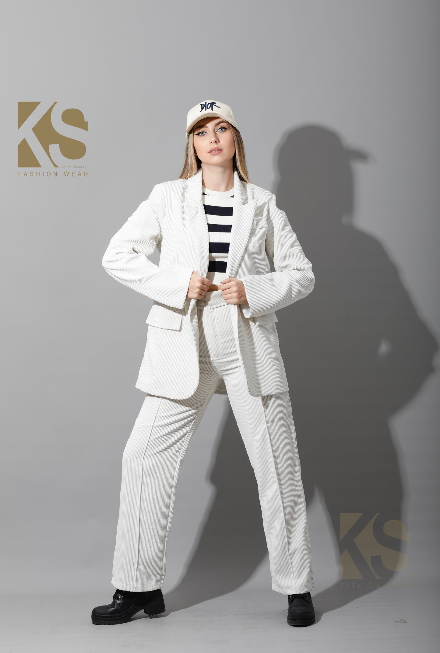 Tailored Oversized Suits - White Velvet