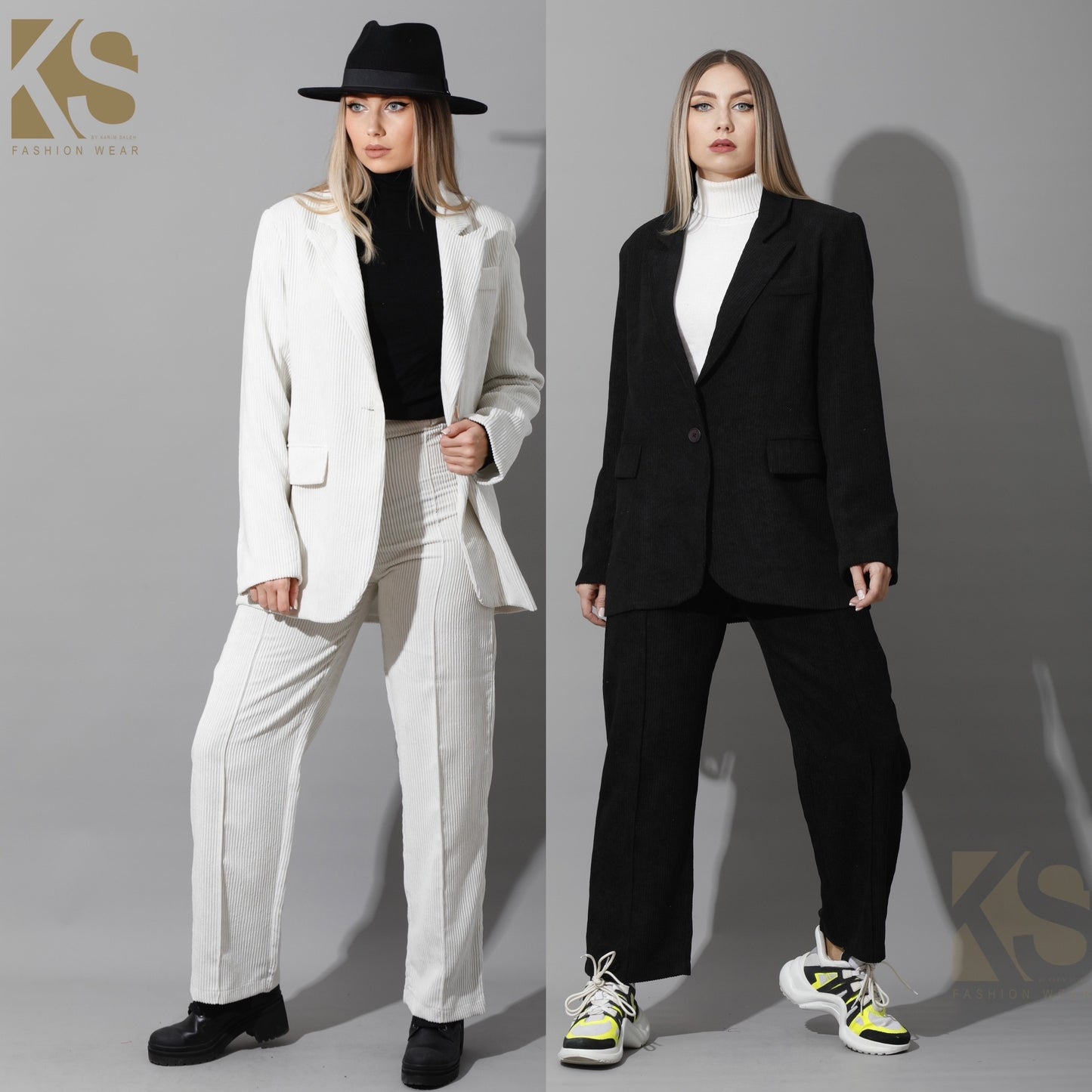 Tailored Oversized Suits - White Velvet