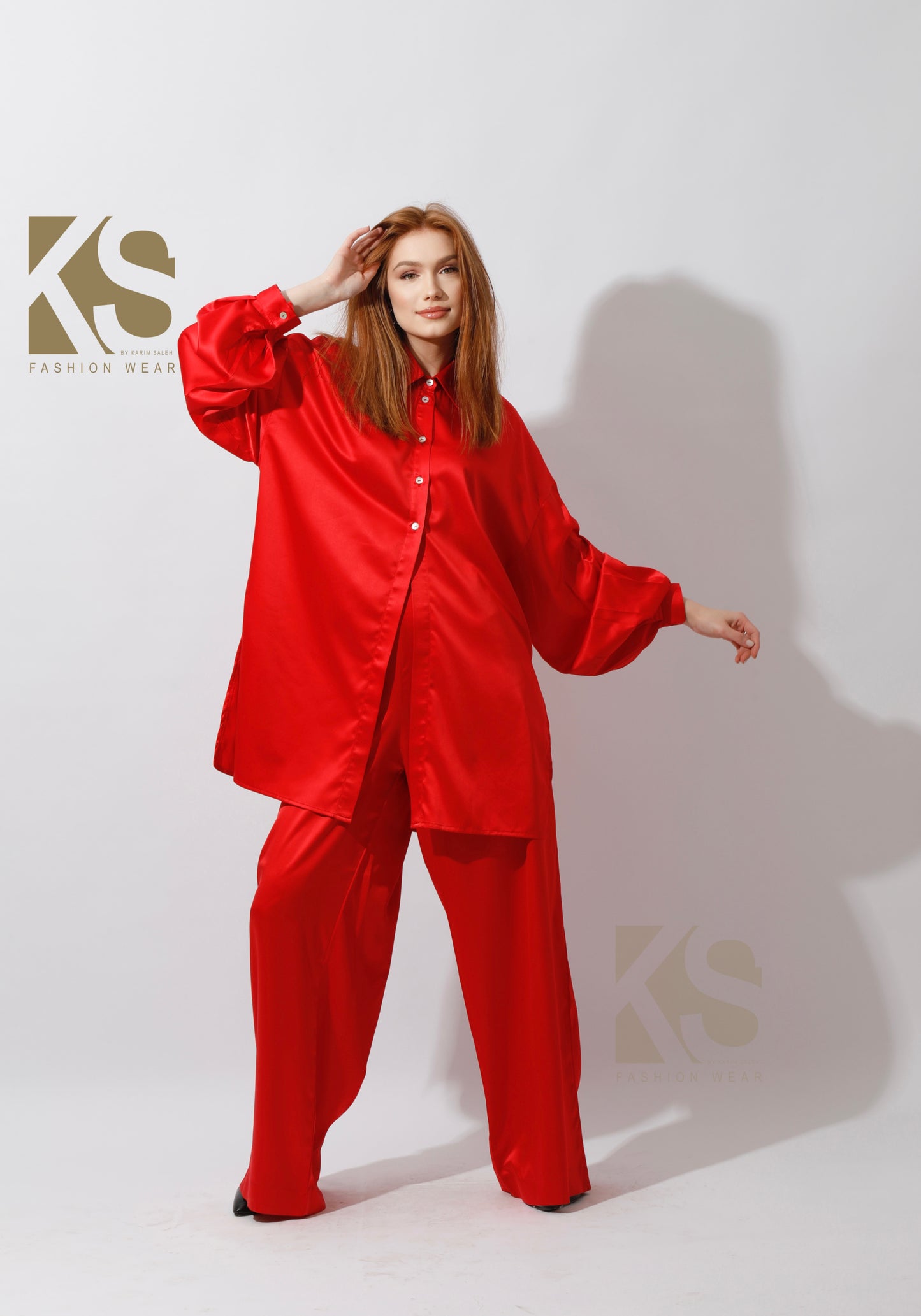 Co-ord Satin Set - Red