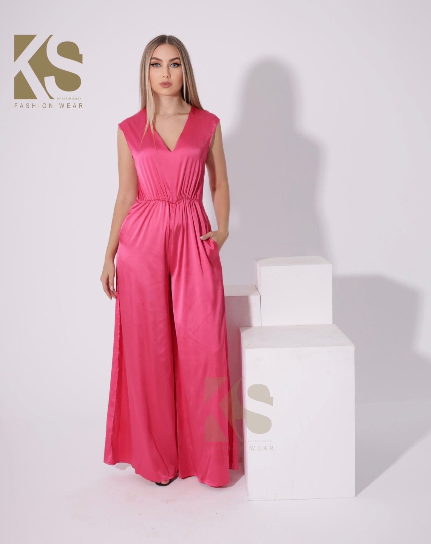 Flared Jumpsuit - Barbie Pink