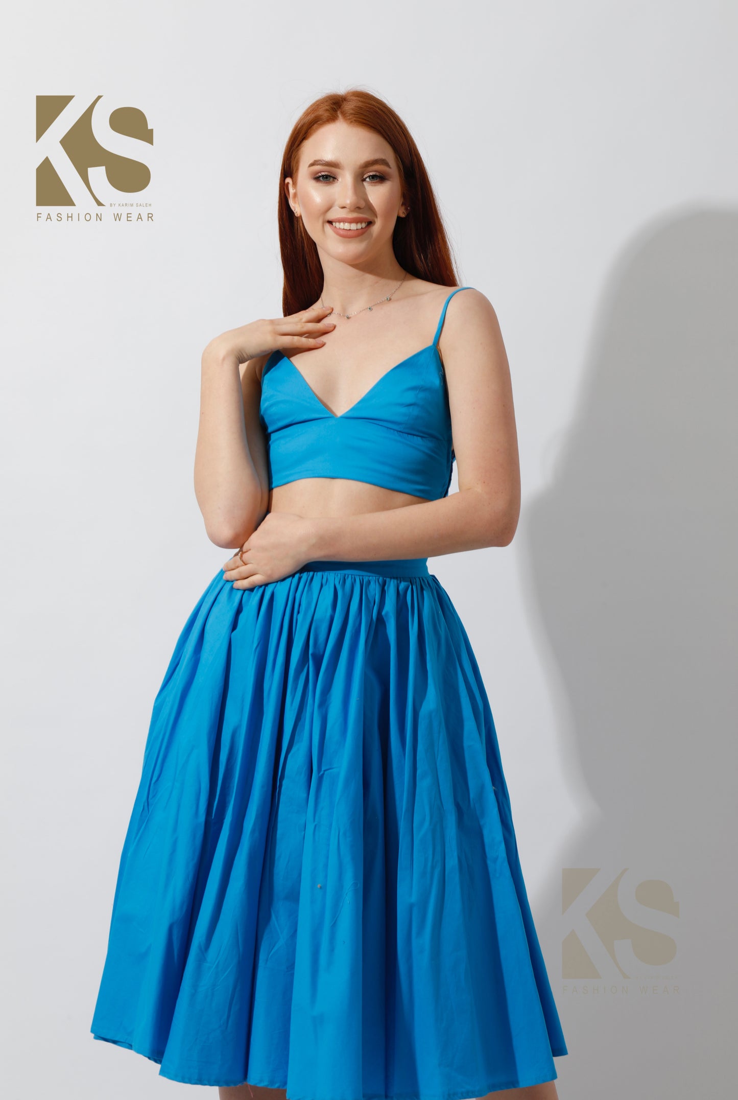 Co-Ord Flared Skirt - Blue