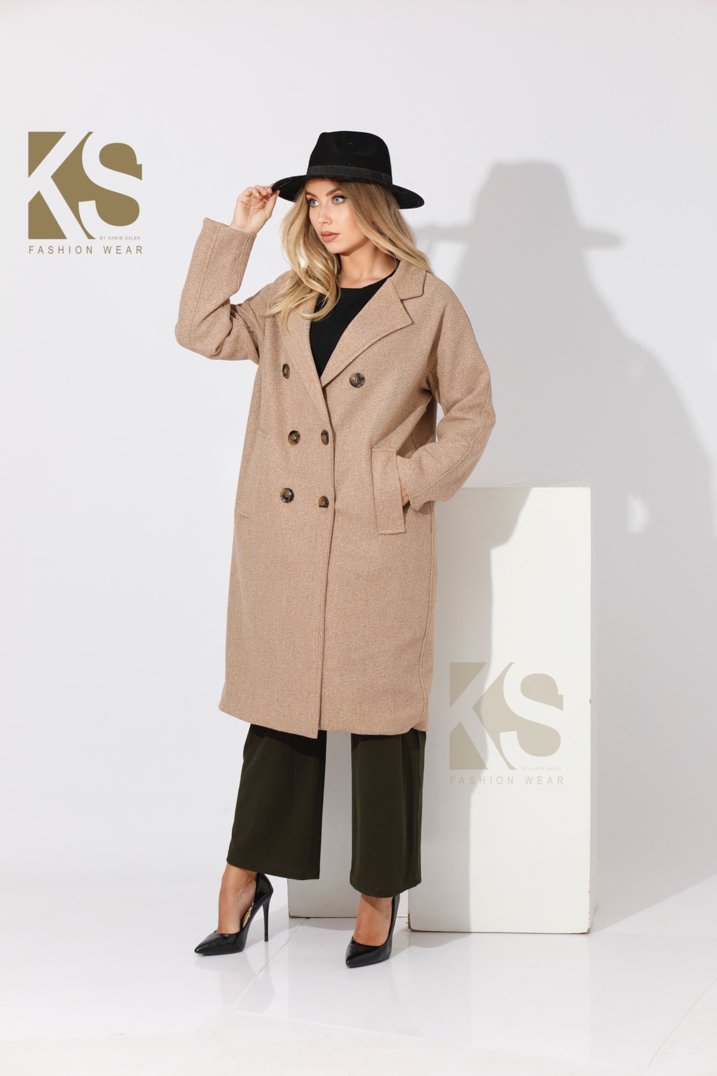 Double Breasted Coat - Beige