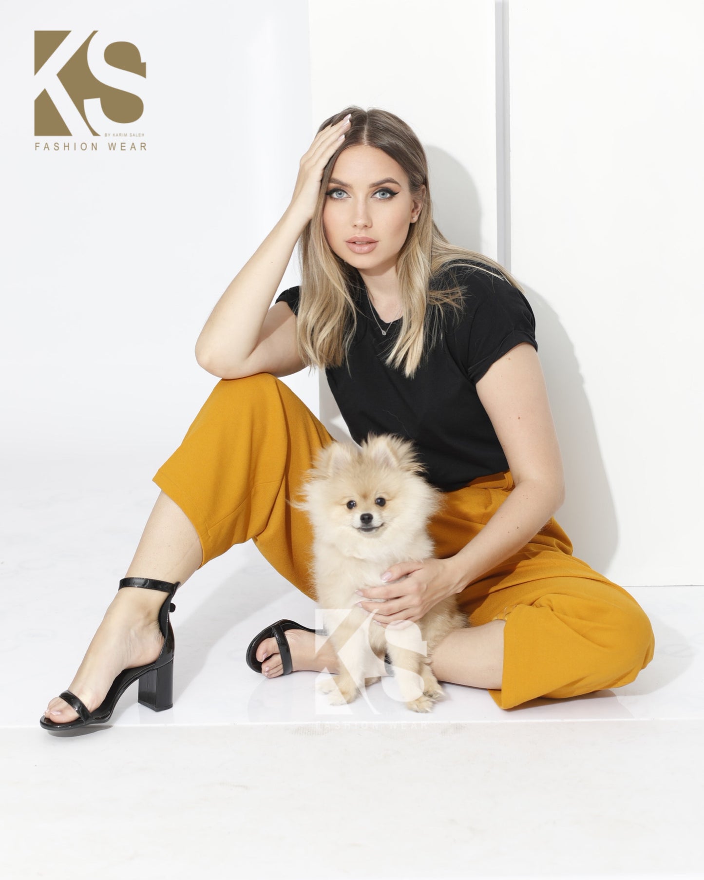 High Waist Trousers - Yellow