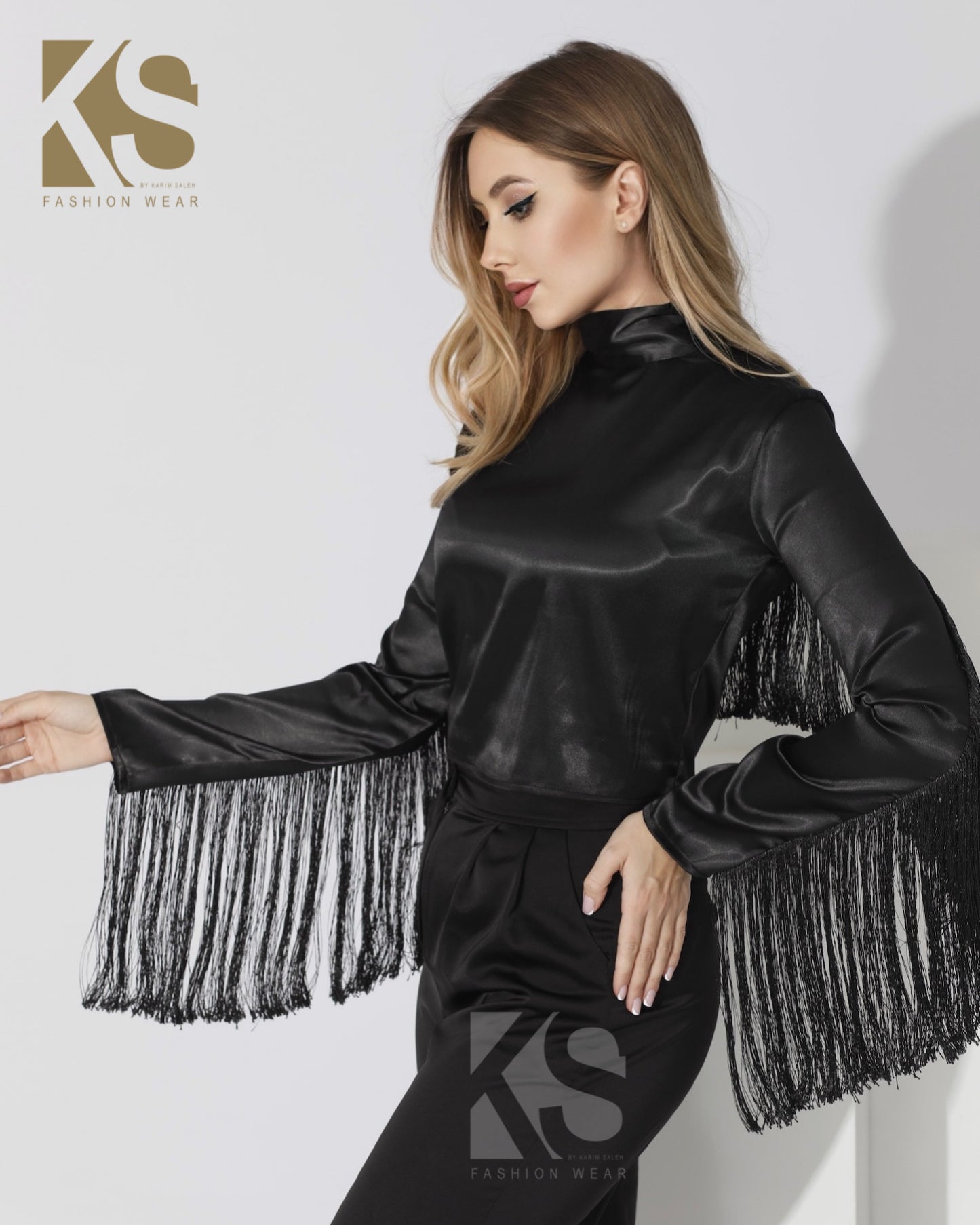 Fringed Blouse - Black