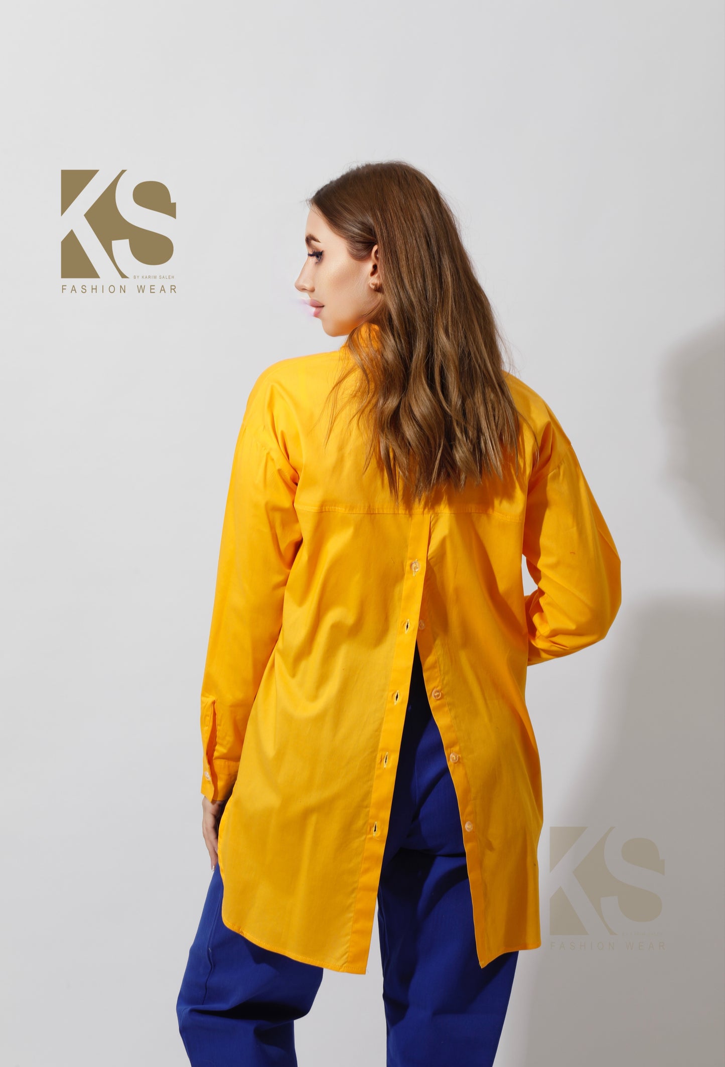 Buttons Back Shirt - Yellow