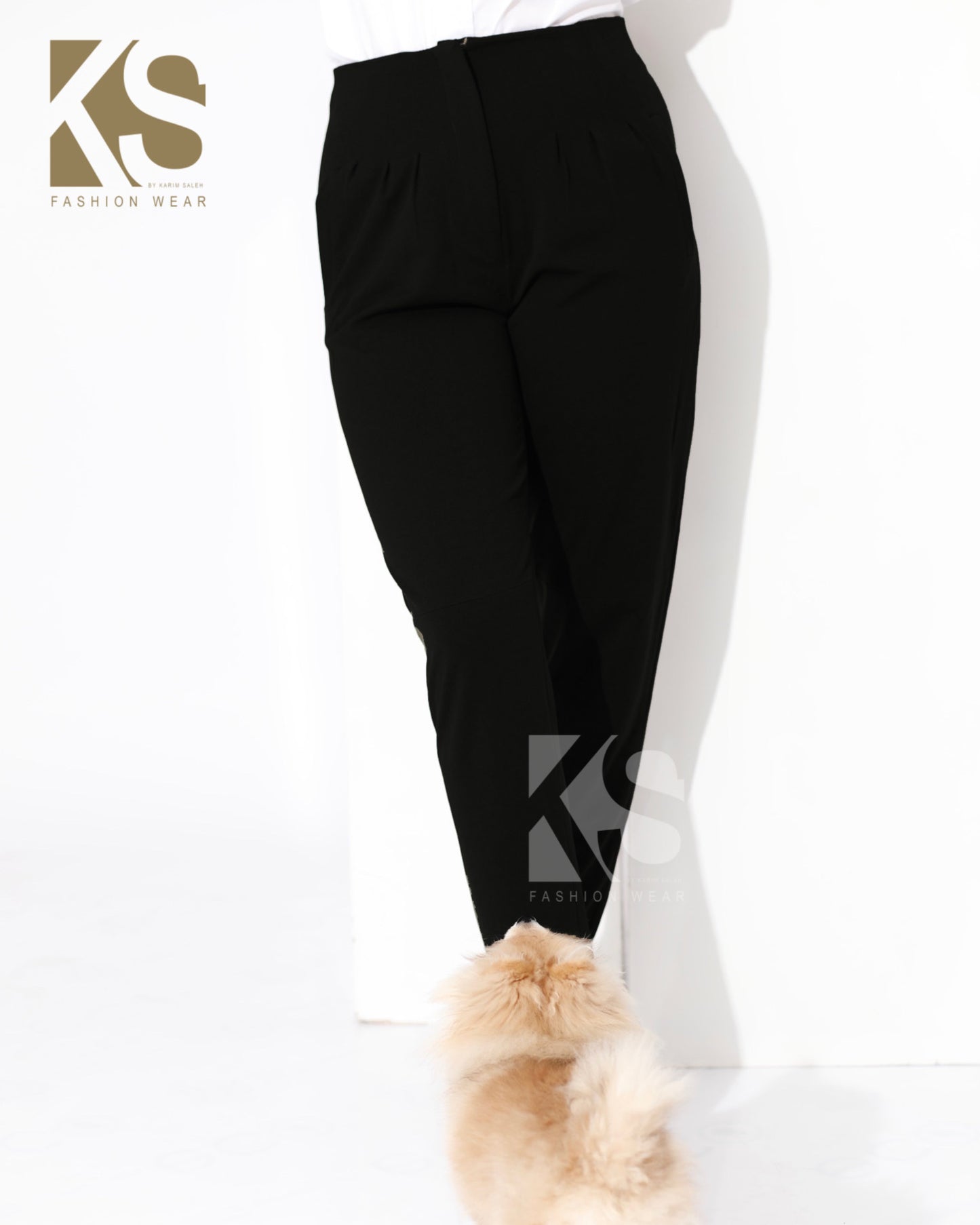 High Waist Trousers - Black
