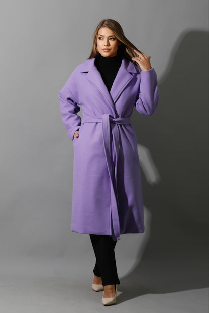 Oversized Wrapped Coat - Lavender