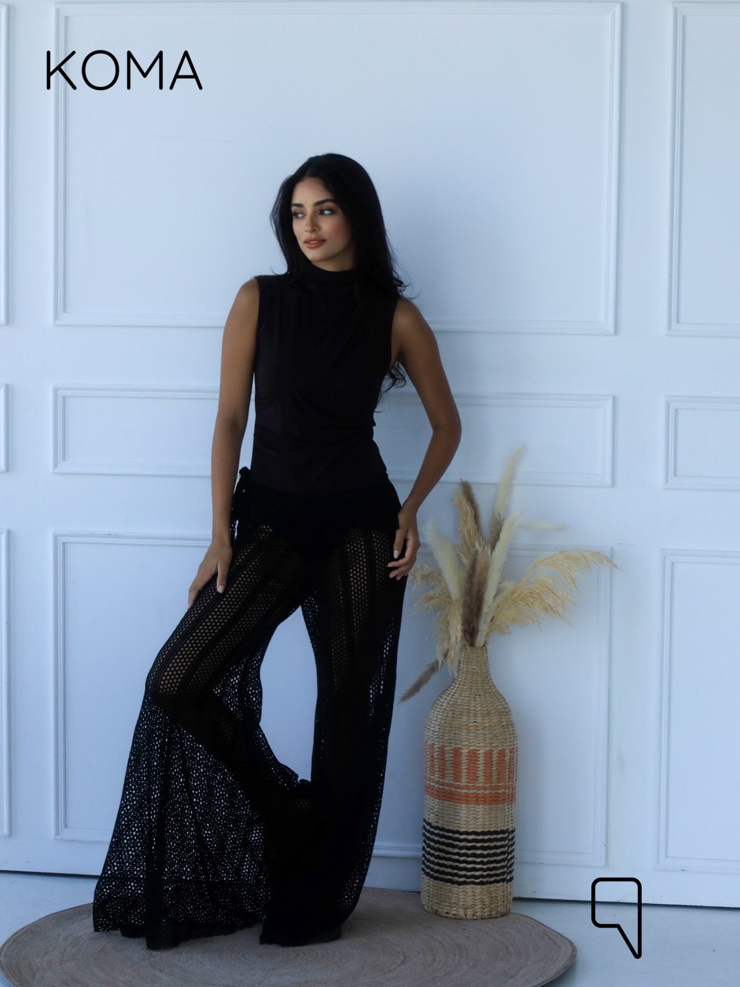 Paula Flare knitted Pants - Black