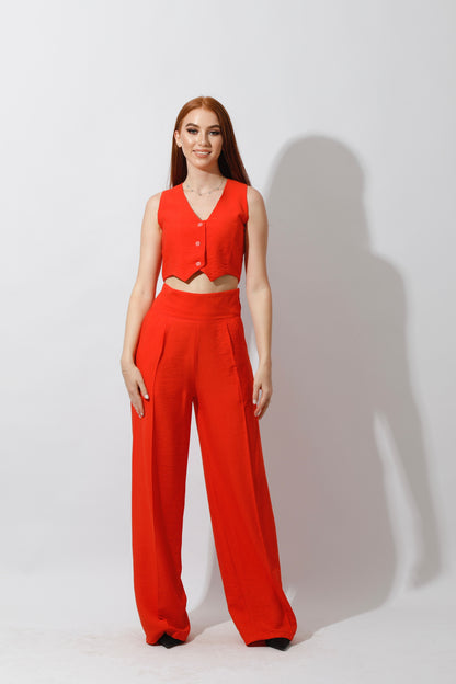 Co-Ord Vest Set - Orange