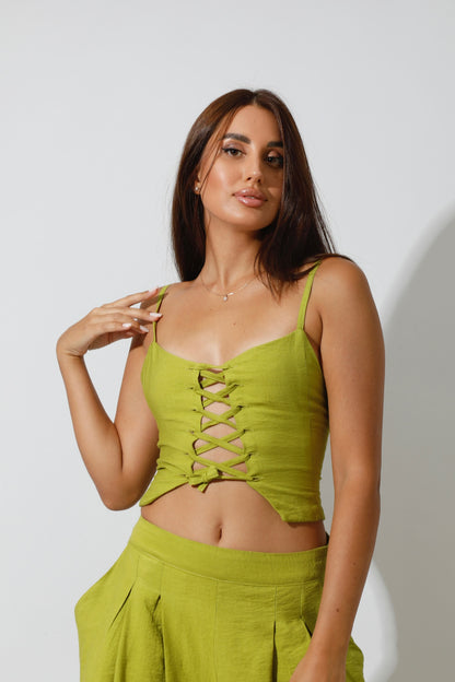 Co-Ord Rope Top & Trousers - kiwi Green