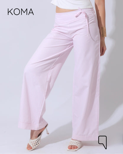 Sloane Striped Low Waist Pants - Pink
