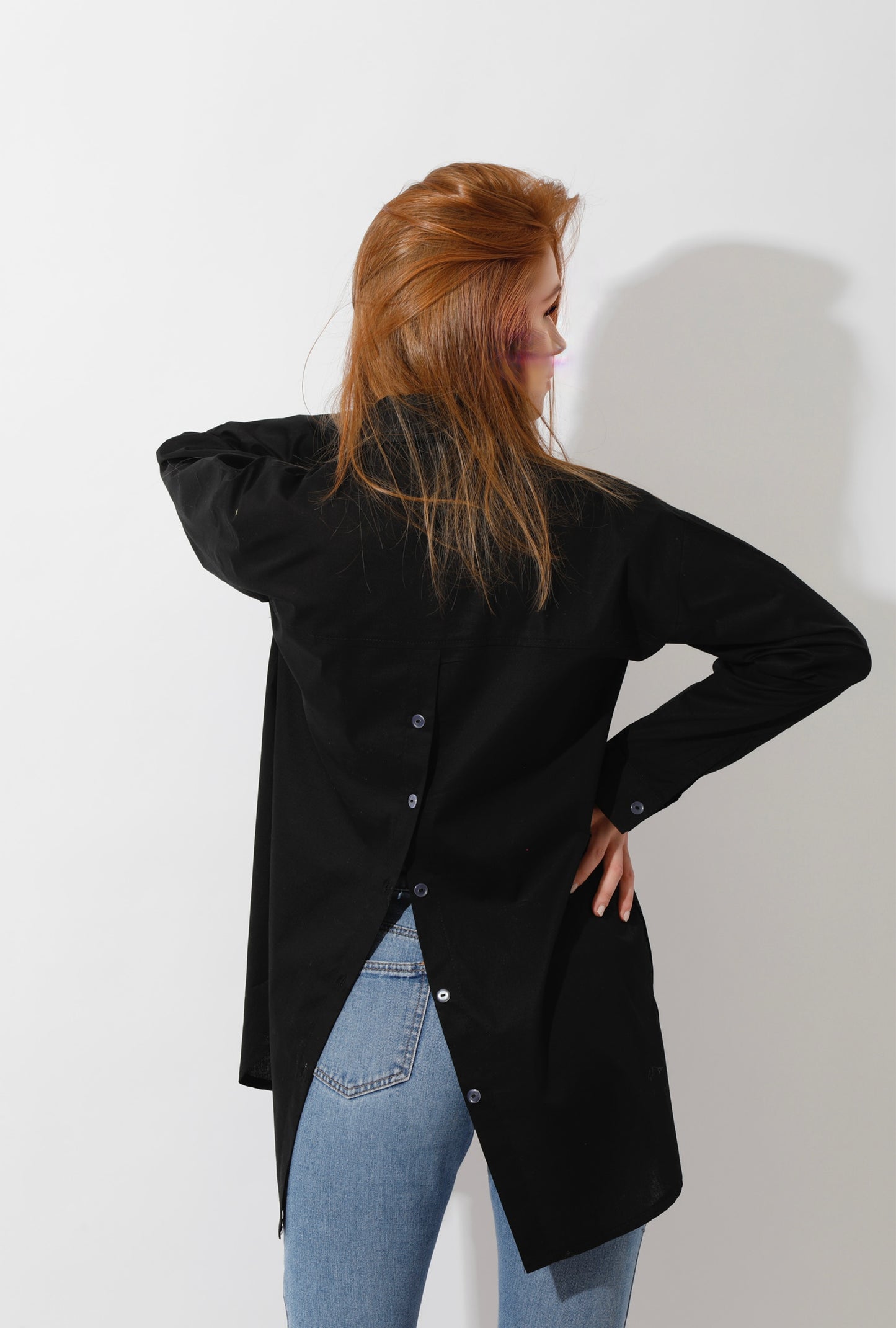 Buttons Back Shirt - Black