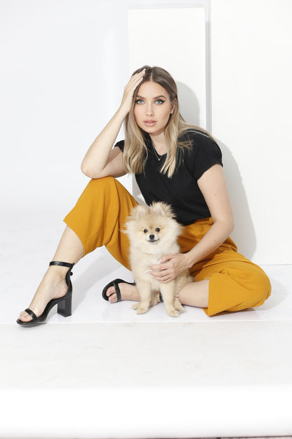 High Waist Trousers - Yellow
