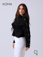 issy snap-button Shirt - Black